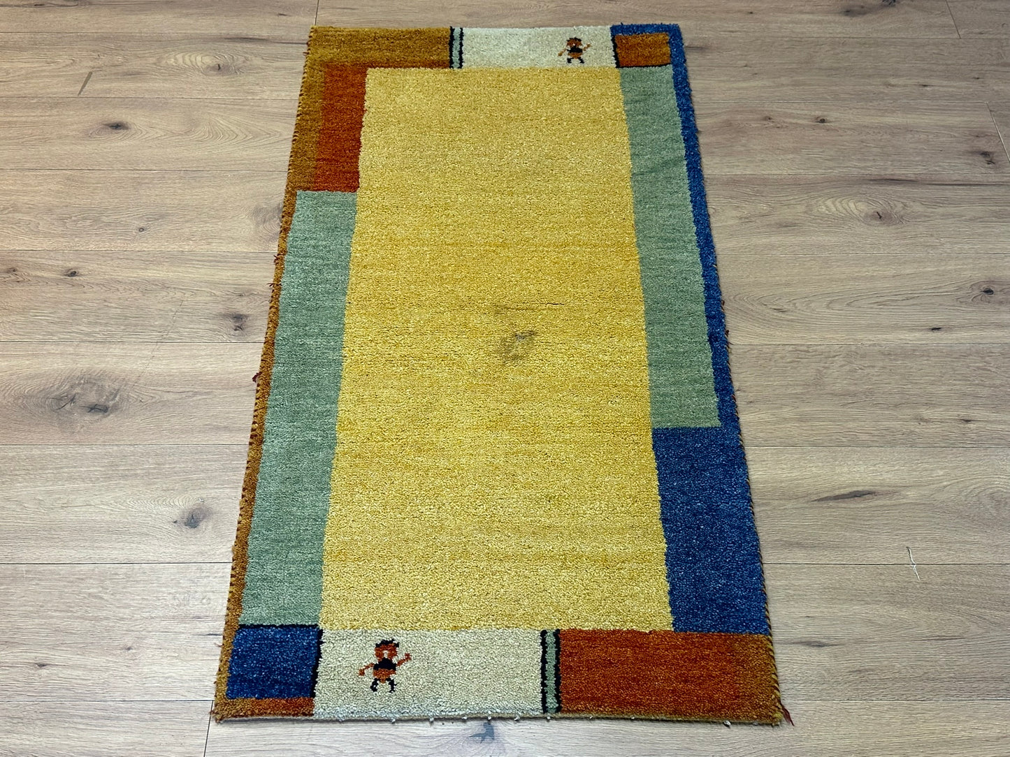 Handgeknüpfter Gabbeh Teppich Indien 140 x 70 cm
