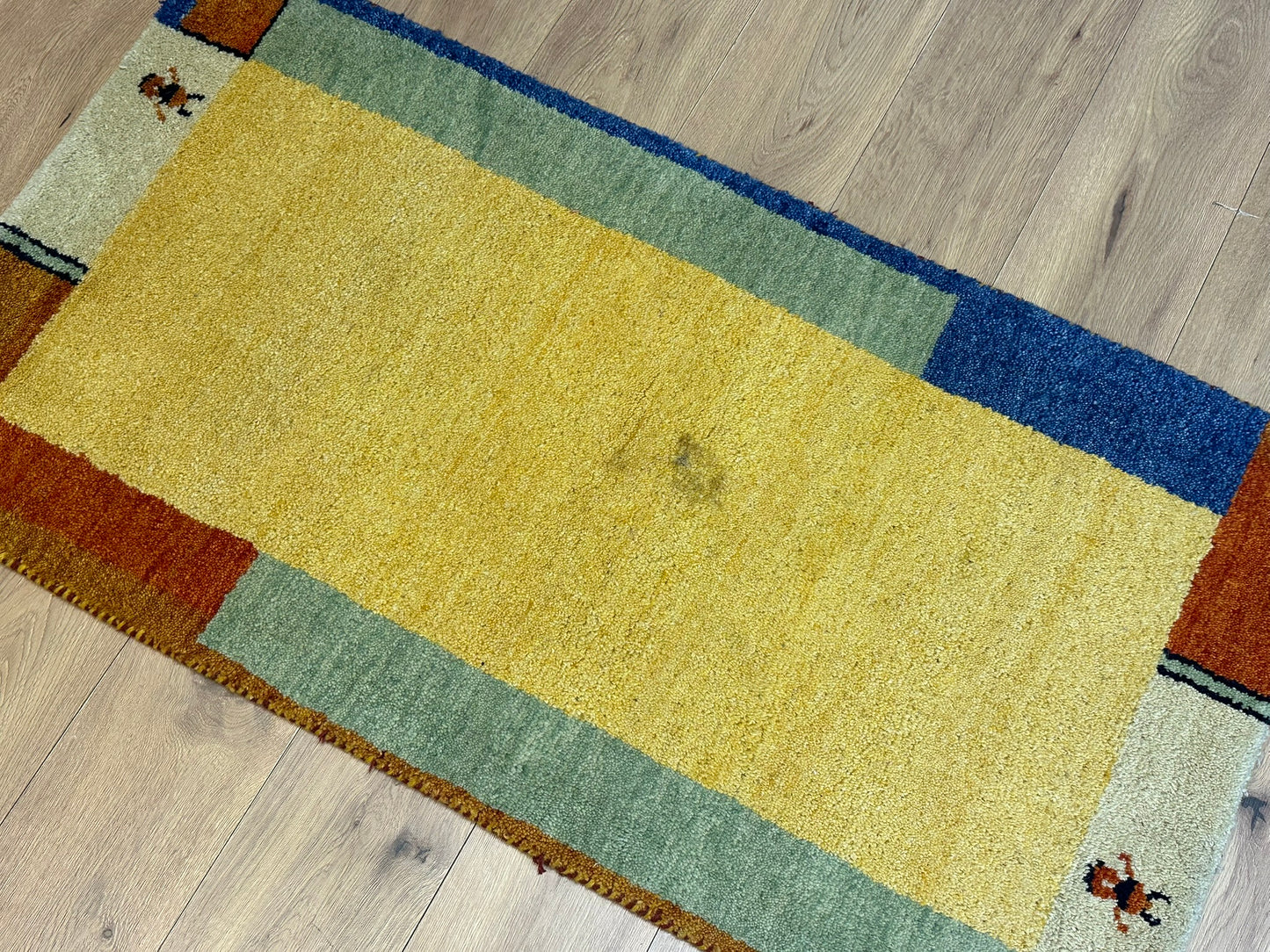 Handgeknüpfter Gabbeh Teppich Indien 140 x 70 cm
