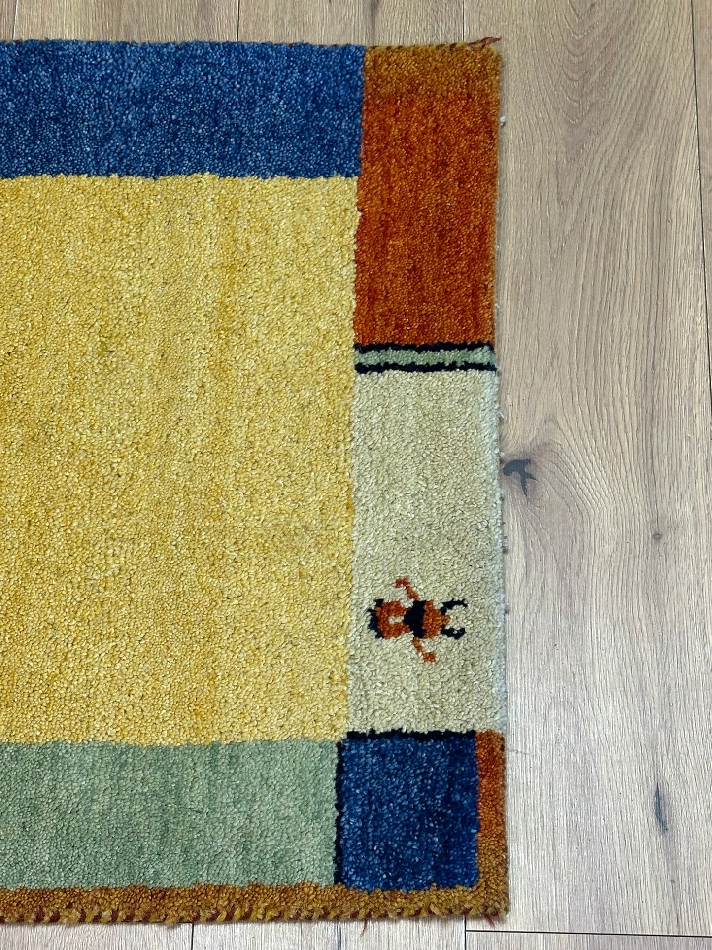 Handgeknüpfter Gabbeh Teppich Indien 140 x 70 cm