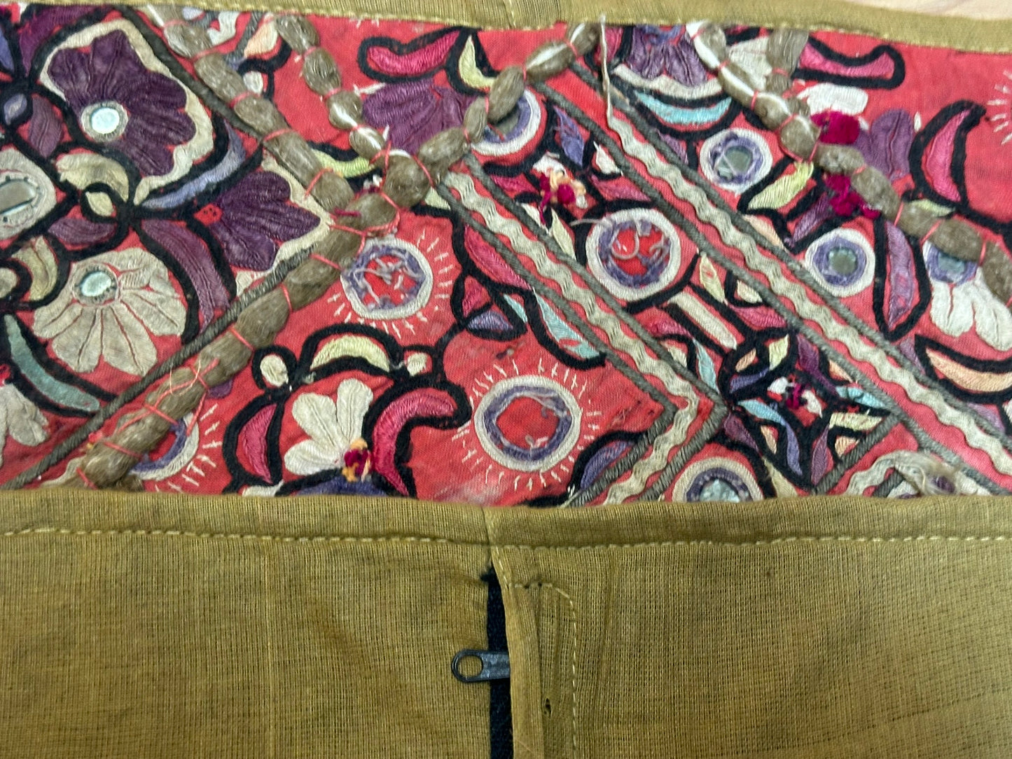 Antik Orientteppich handgeknüpft Turkmen Kelim Textil 40x40 cm