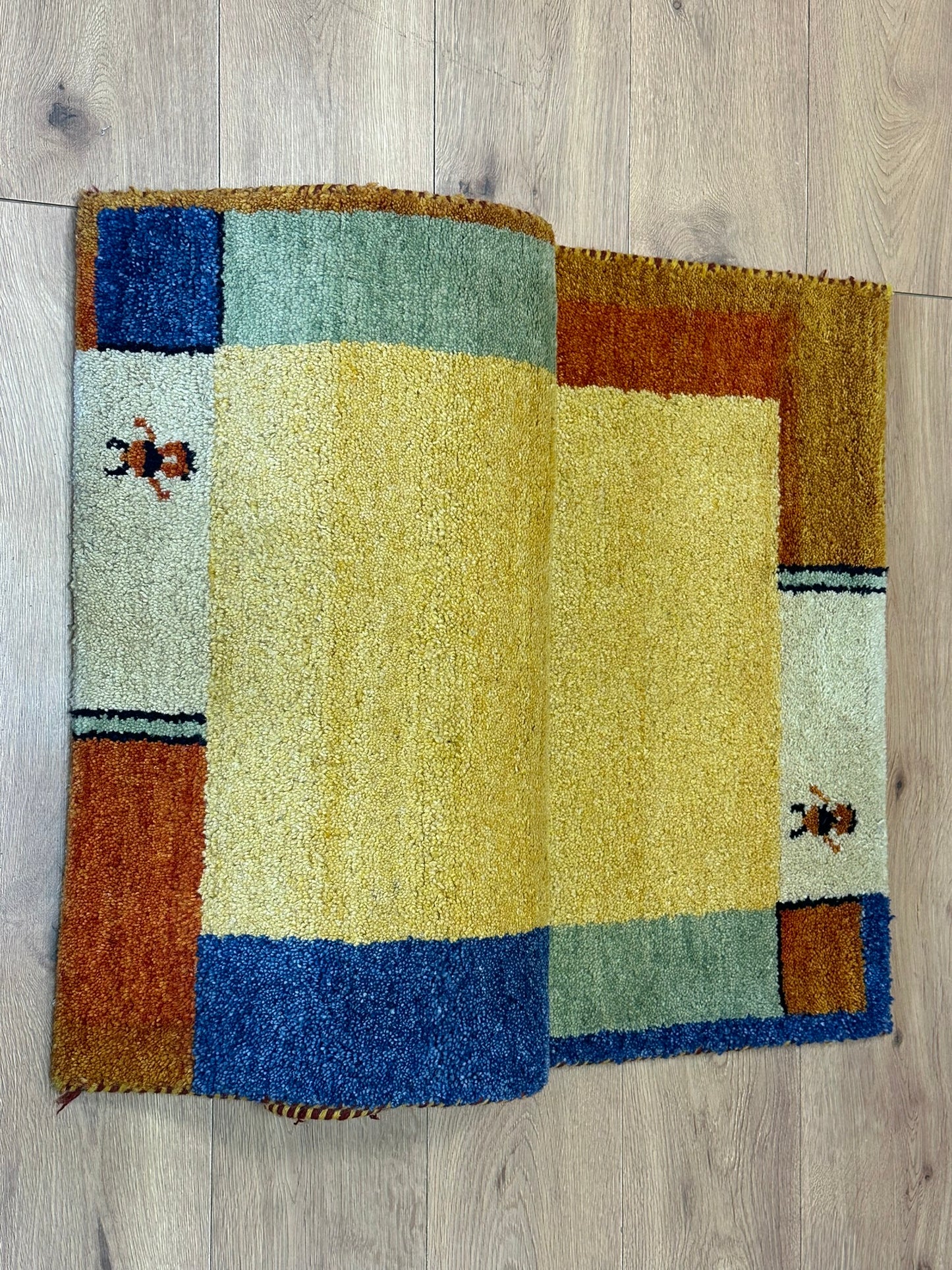 Handgeknüpfter Gabbeh Teppich Indien 140 x 70 cm