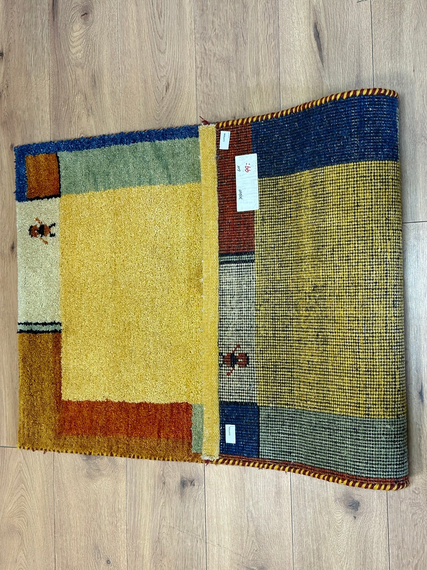 Handgeknüpfter Gabbeh Teppich Indien 140 x 70 cm