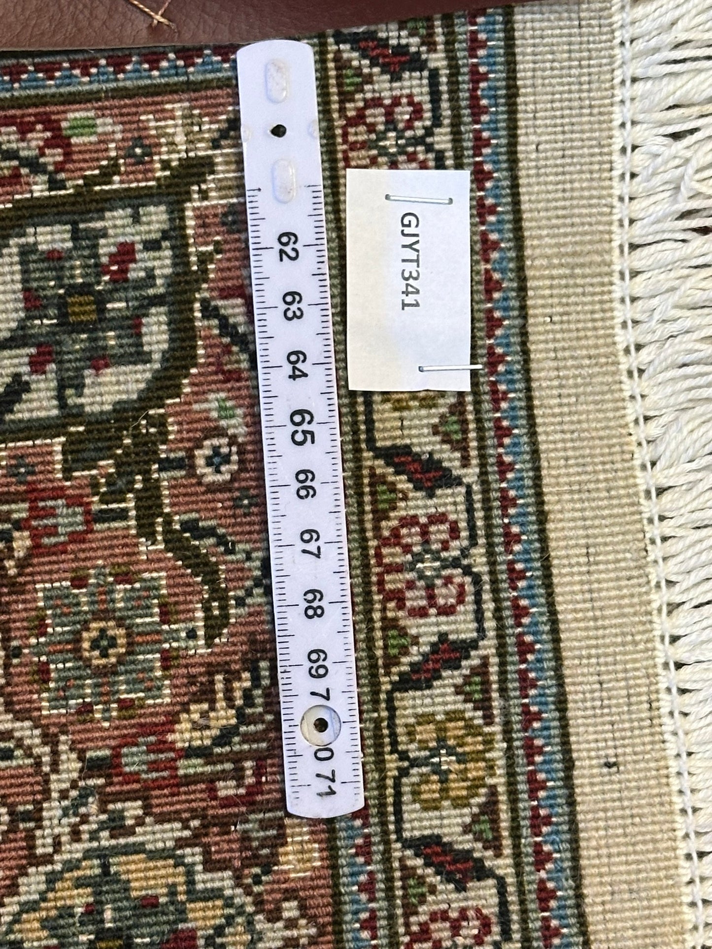 Orientteppich handgeknüpft Läufer Täbriz Mahi mit Seide 300x80 cm