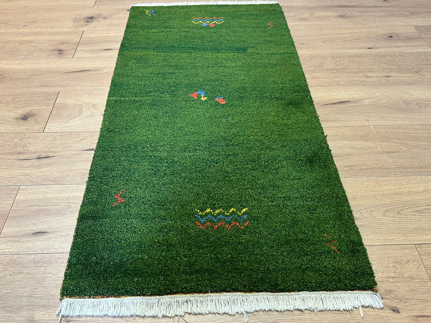 Handgeknüpfter Gabbeh Teppich Indien 120 x 60 cm