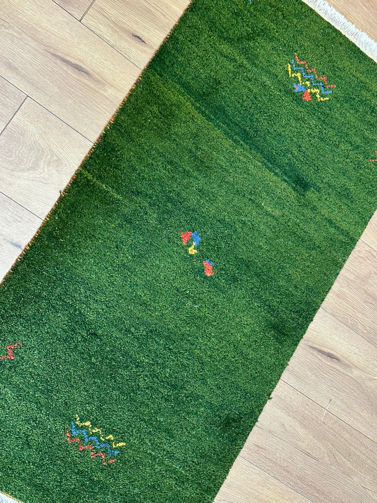 Handgeknüpfter Gabbeh Teppich Indien 120 x 60 cm
