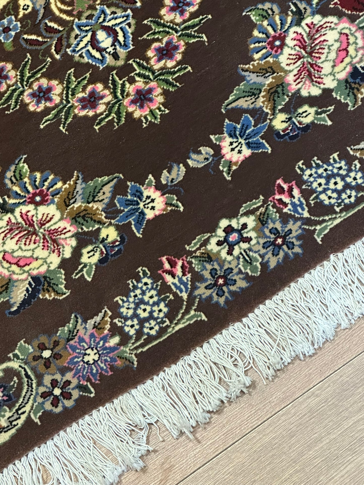 Orientteppich handgeknüpft Isfahan 87x65 cm Korkwolle Seide