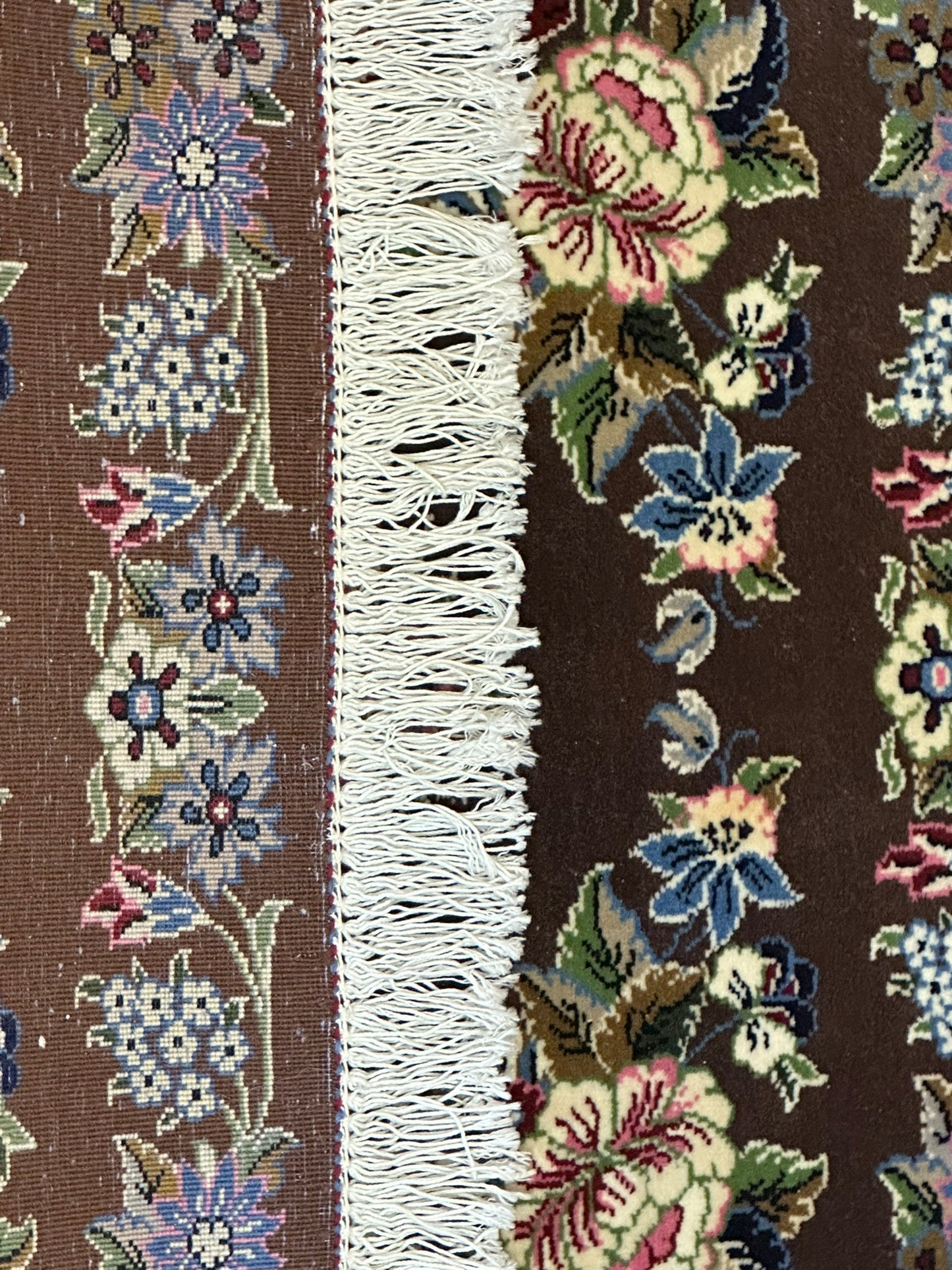 Orientteppich handgeknüpft Isfahan 87x65 cm Korkwolle Seide