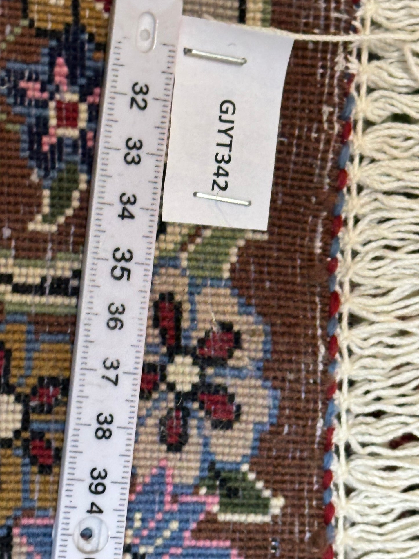Orientteppich handgeknüpft Isfahan 87x65 cm Korkwolle Seide