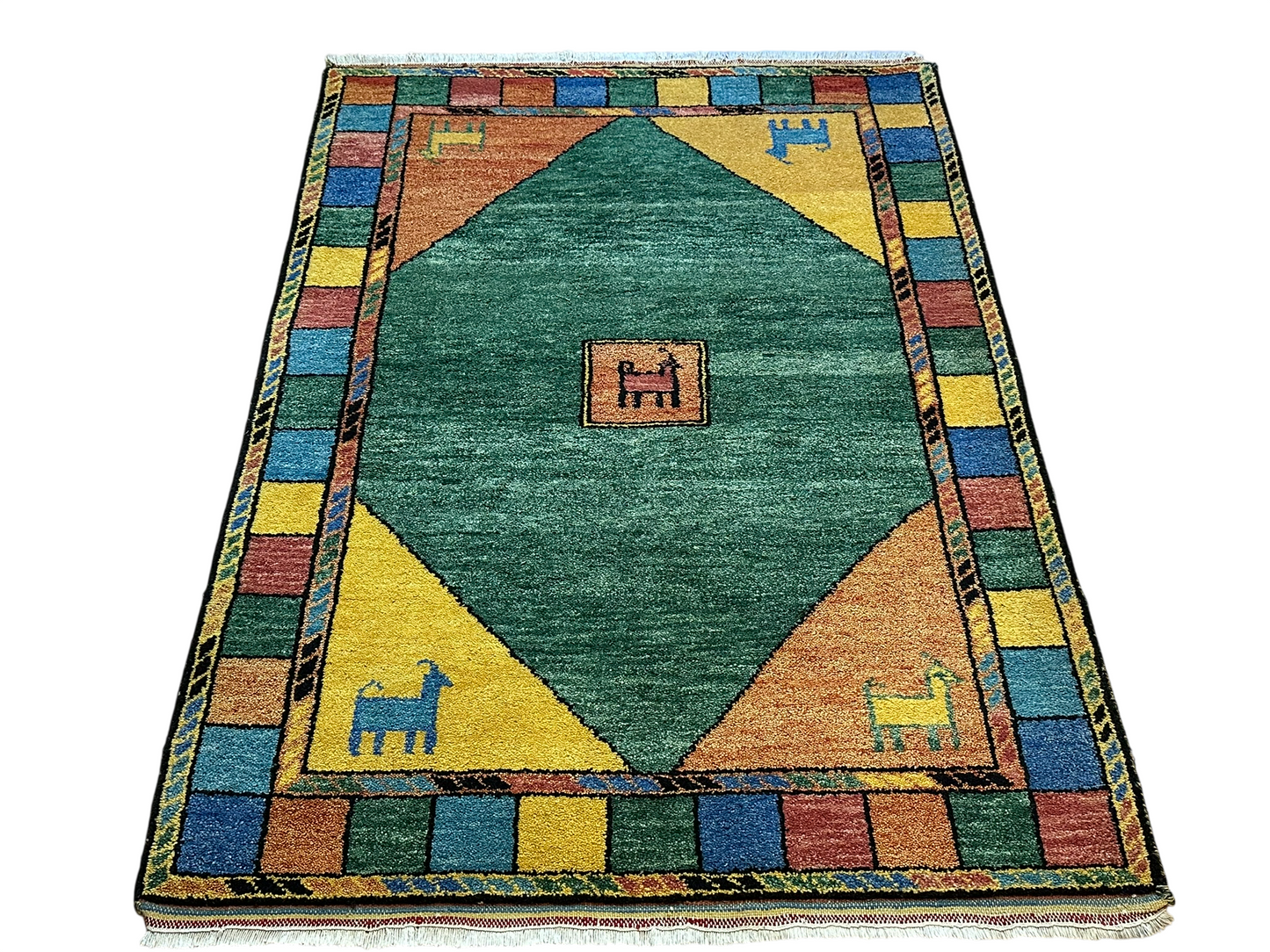 Handgeknüpfter Gabbeh Teppich Indien 182 x 128 cm