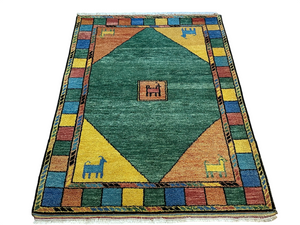 Handgeknüpfter Gabbeh Teppich Indien 182 x 128 cm