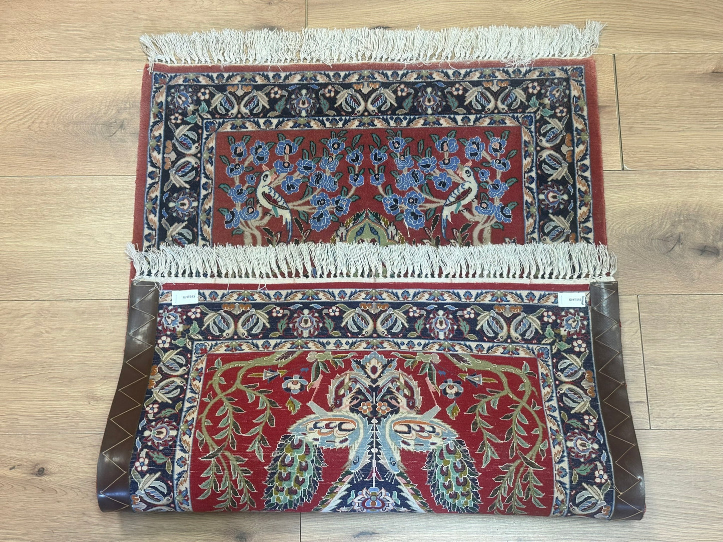 Orientteppich handgeknüpft Isfahan 107x70 cm Korkwolle Seide