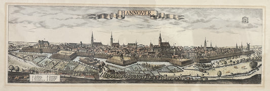 Friedrich Bernhard Werner (1690-1776) Kupferstich Stadtansicht Hannover