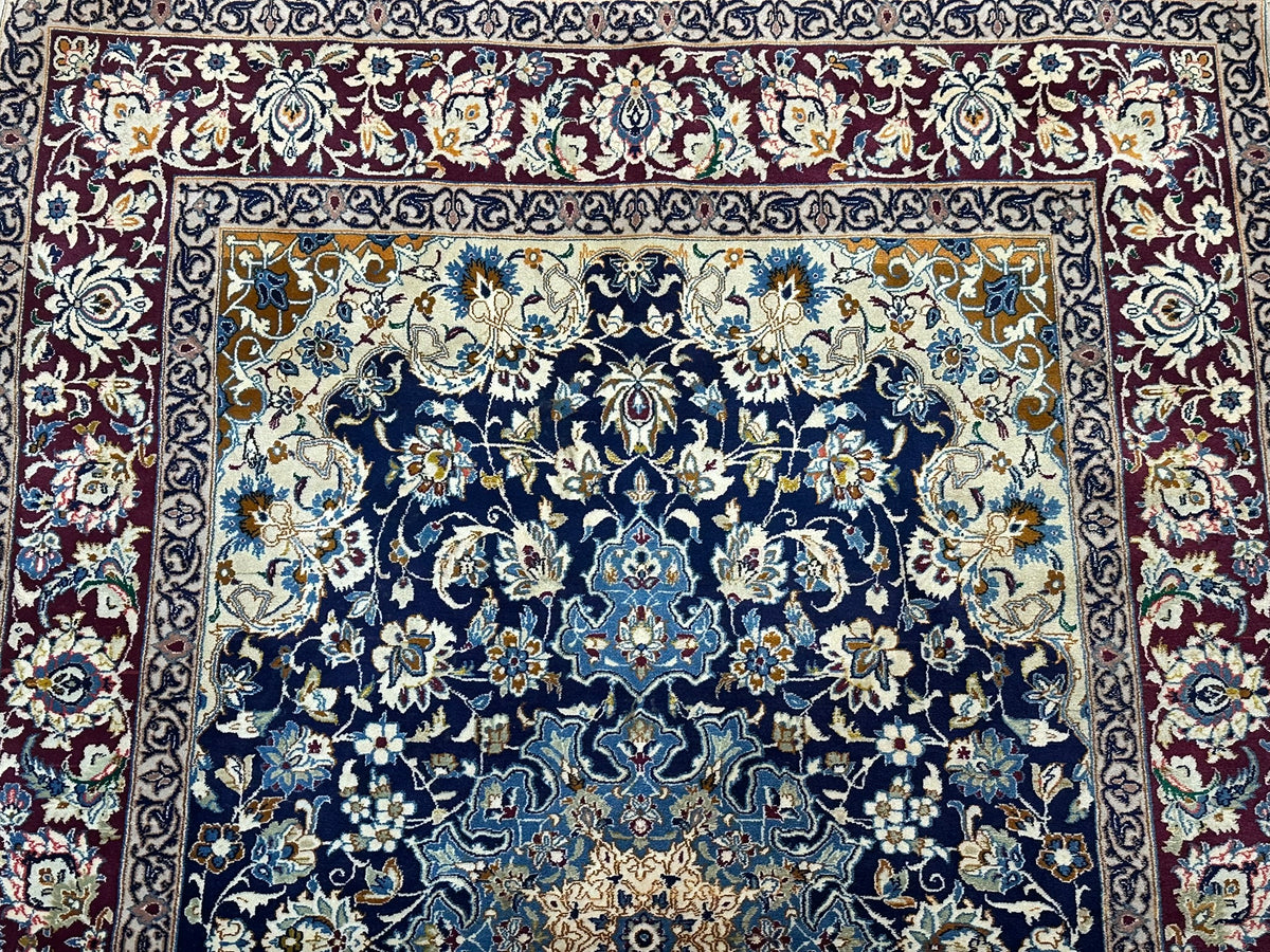 Orientteppich handgeknüpft Nain mit Seide 145x103 cm