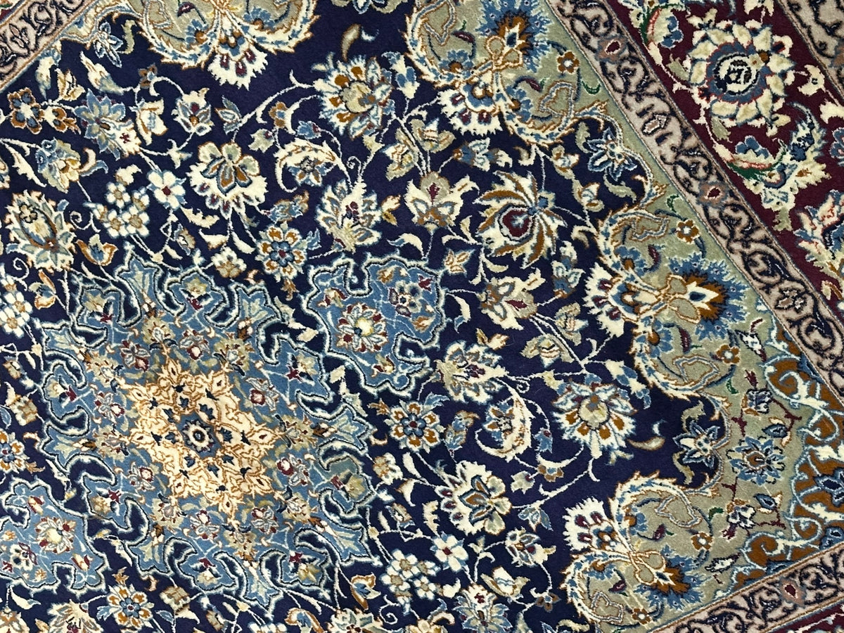 Orientteppich handgeknüpft Nain mit Seide 145x103 cm
