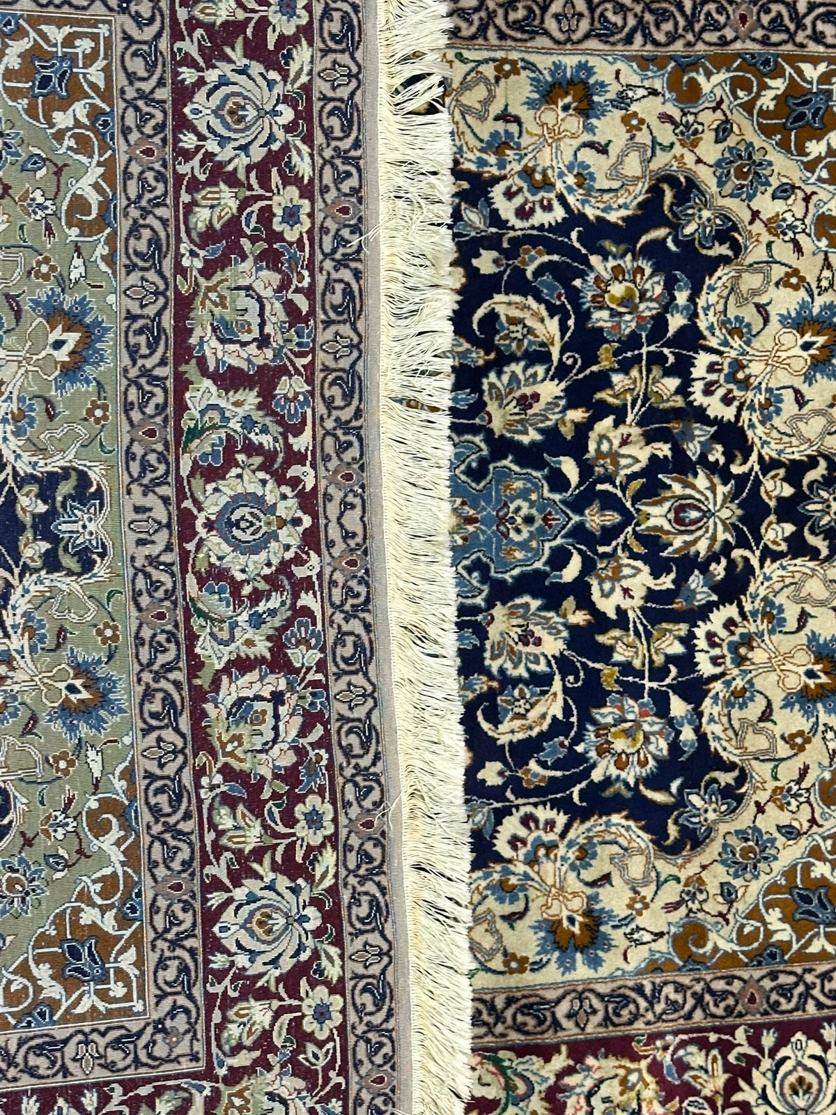Orientteppich handgeknüpft Nain mit Seide 145x103 cm