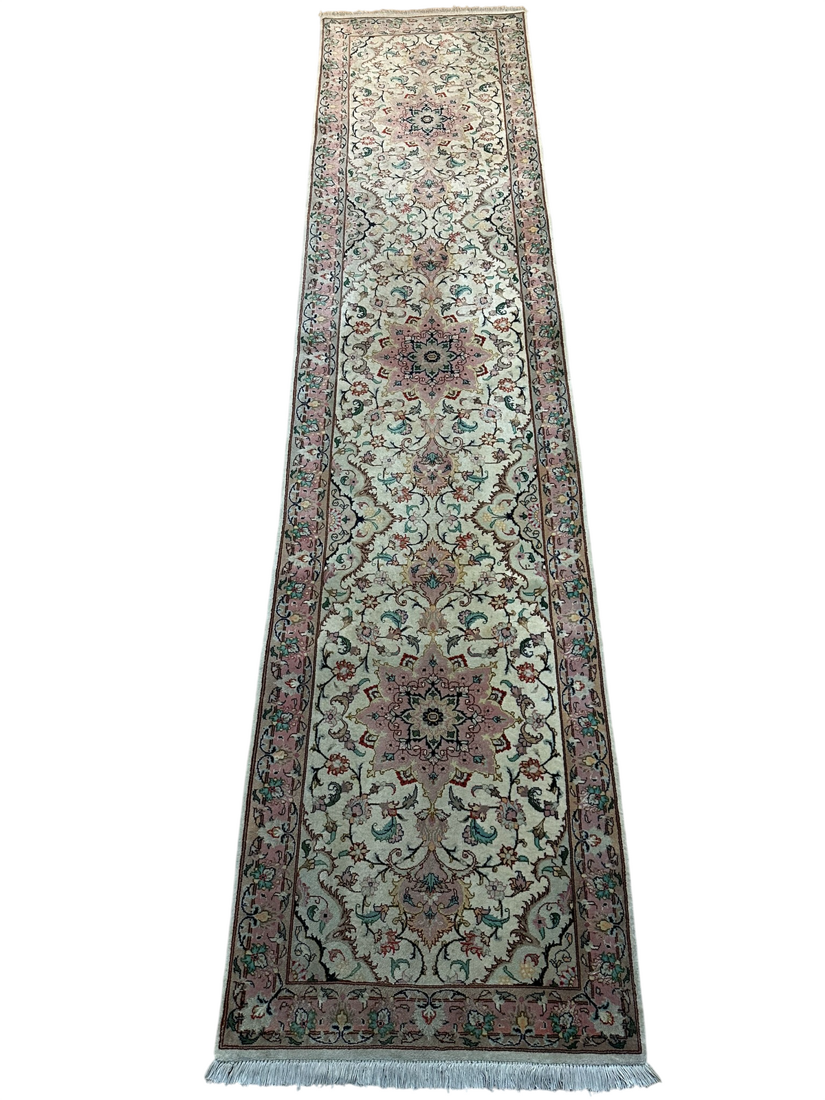 Orientteppich handgeknüpft Täbriz Läufer 300x70 cm
