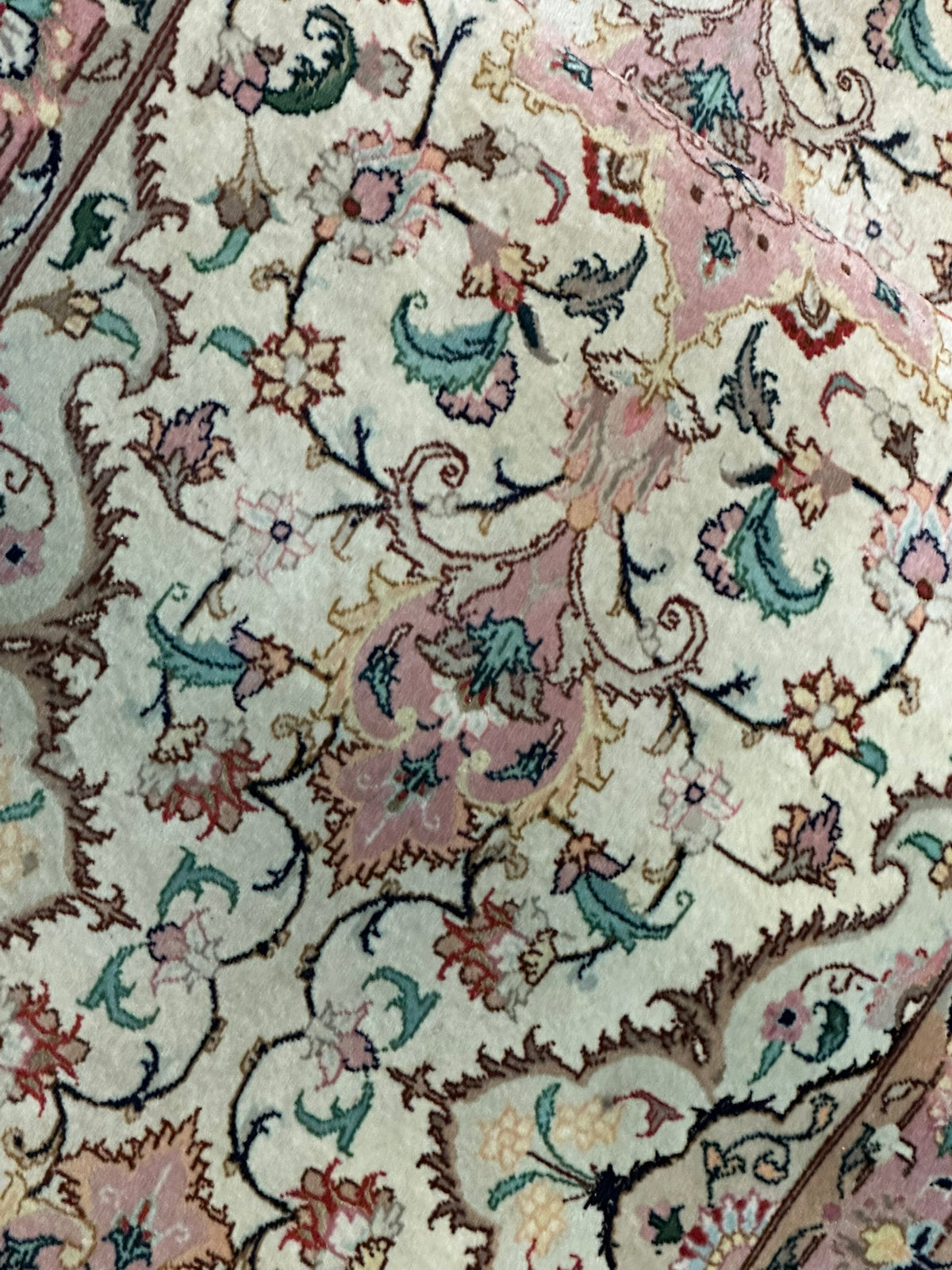 Orientteppich handgeknüpft Täbriz Läufer 300x70 cm