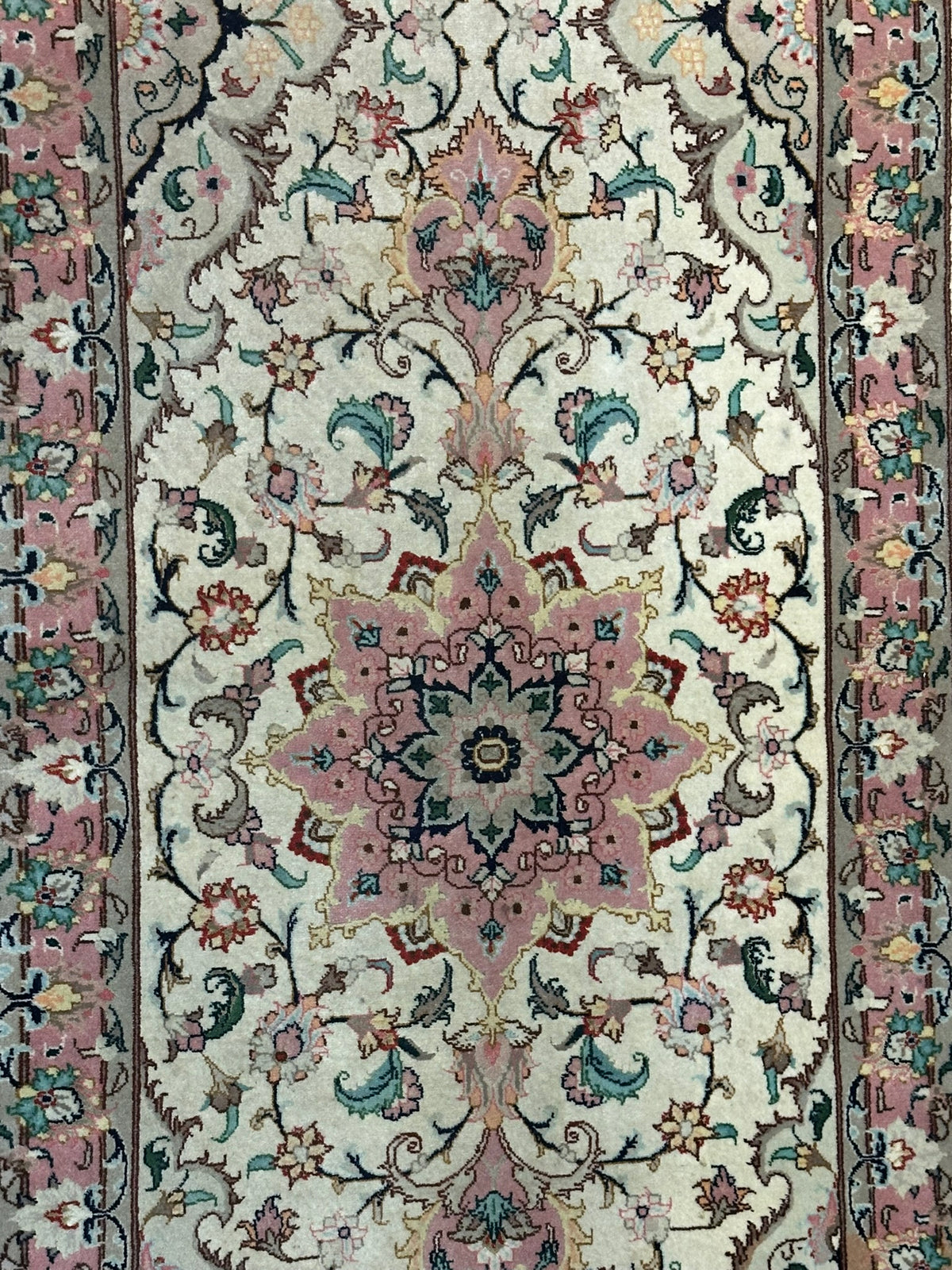 Orientteppich handgeknüpft Täbriz Läufer 300x70 cm