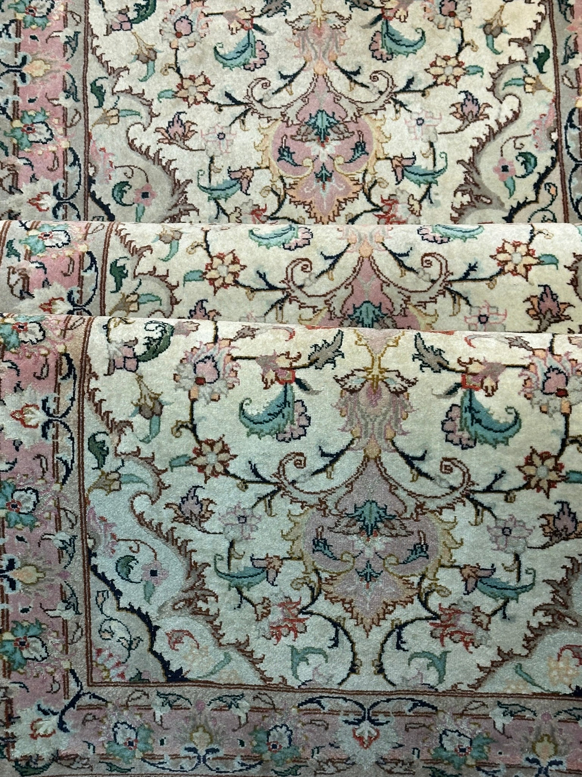 Orientteppich handgeknüpft Täbriz Läufer 300x70 cm