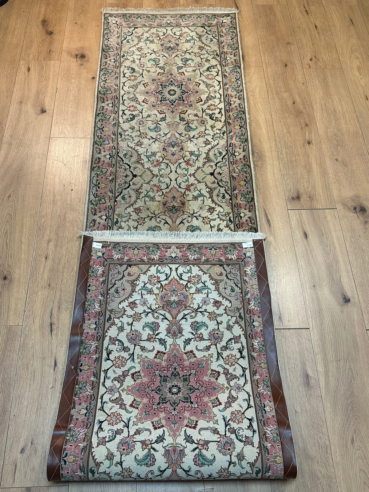 Orientteppich handgeknüpft Täbriz Läufer 300x70 cm