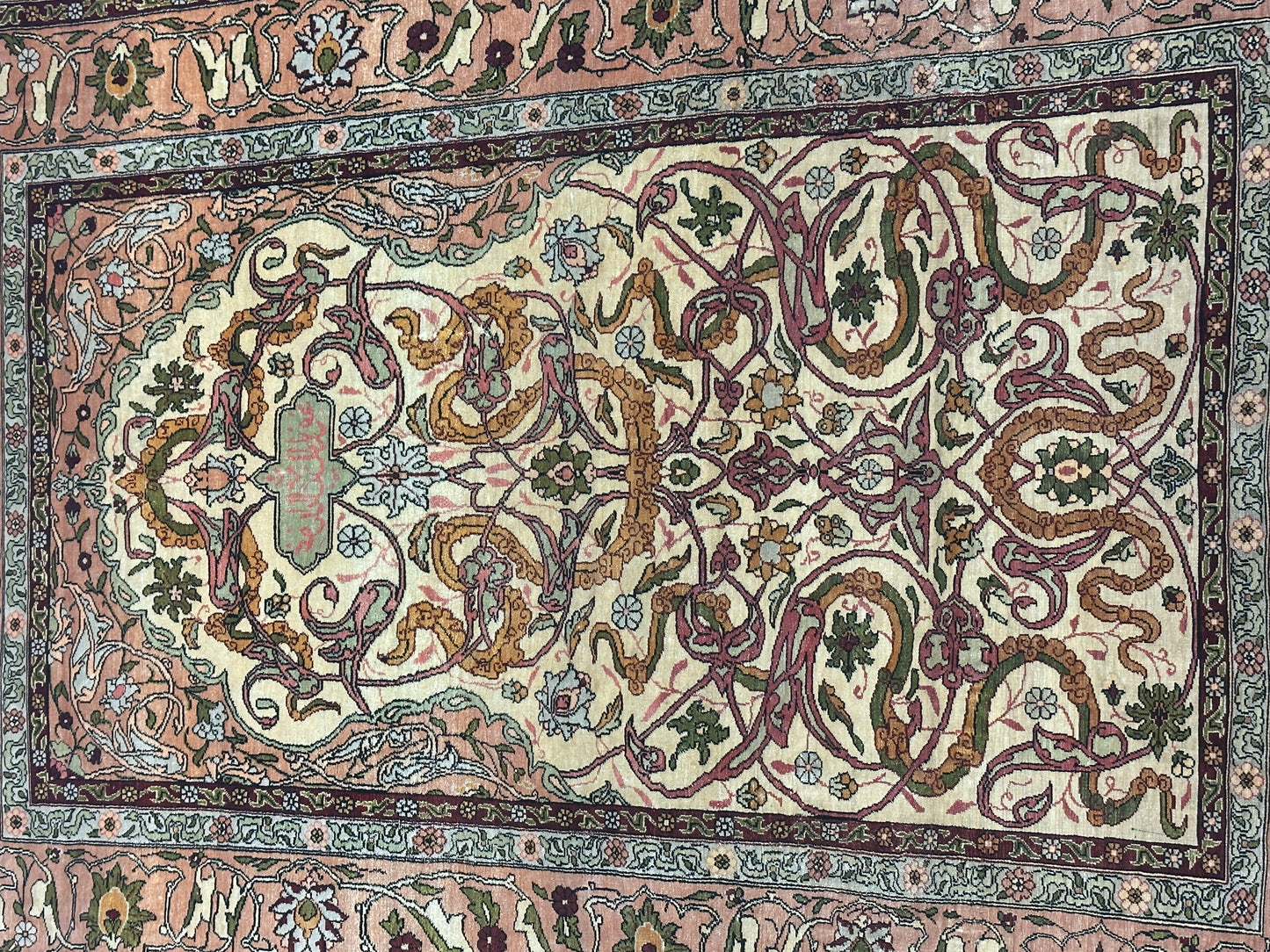 Handgeknüpfter  Orientteppich Feiner Hereke Gebetsteppich aus Seide 120x83cm