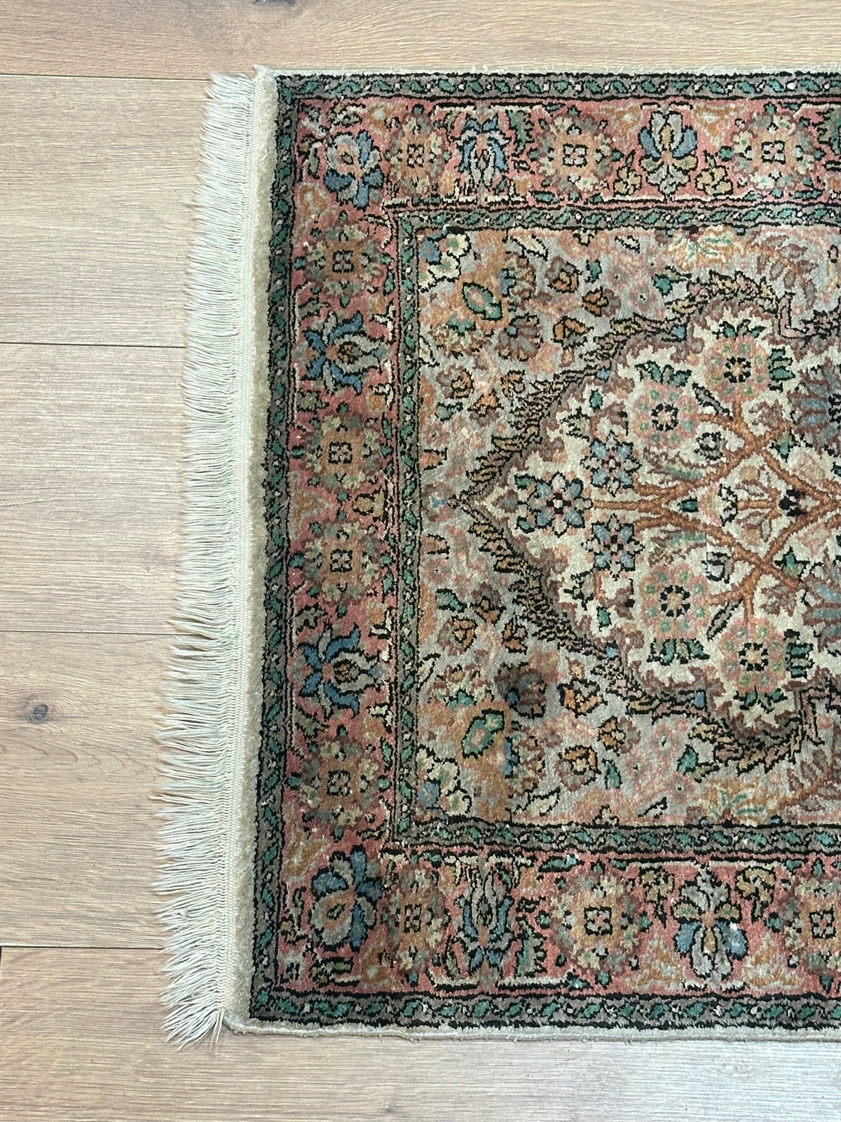 Orientteppich handgeknüpft Kaschmir Seide 95x65 cm