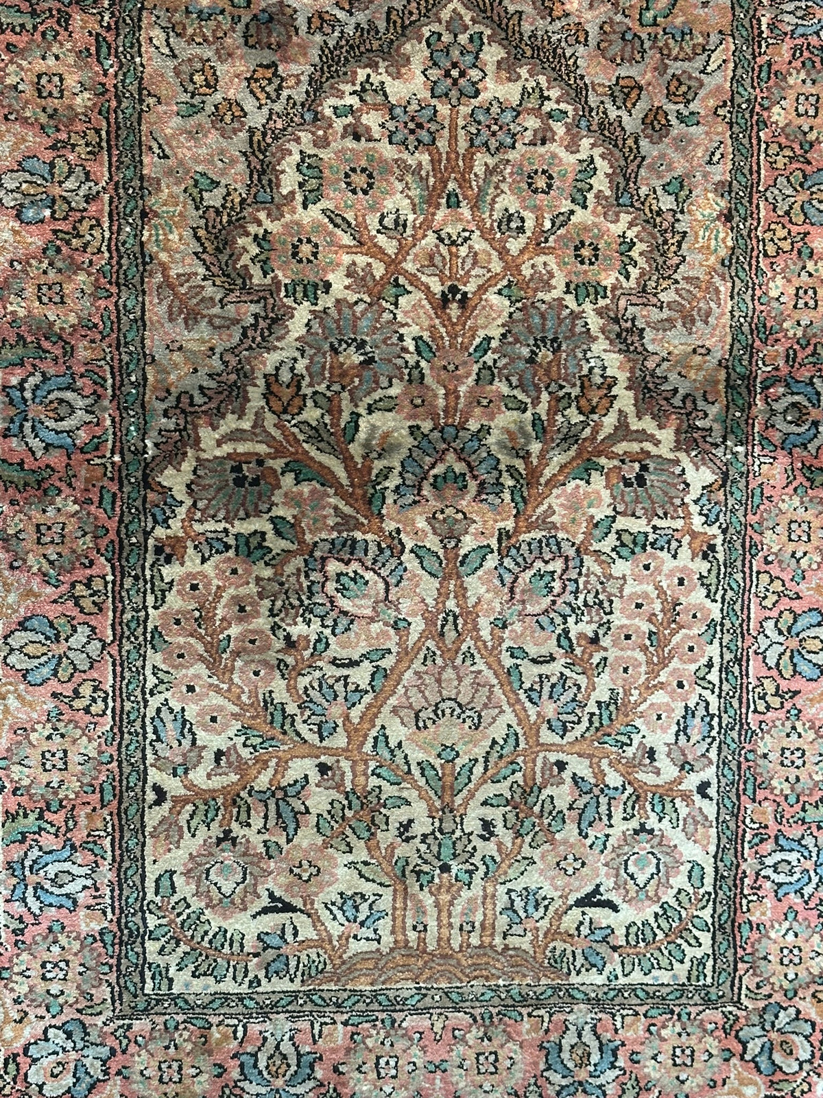 Orientteppich handgeknüpft Kaschmir Seide 95x65 cm