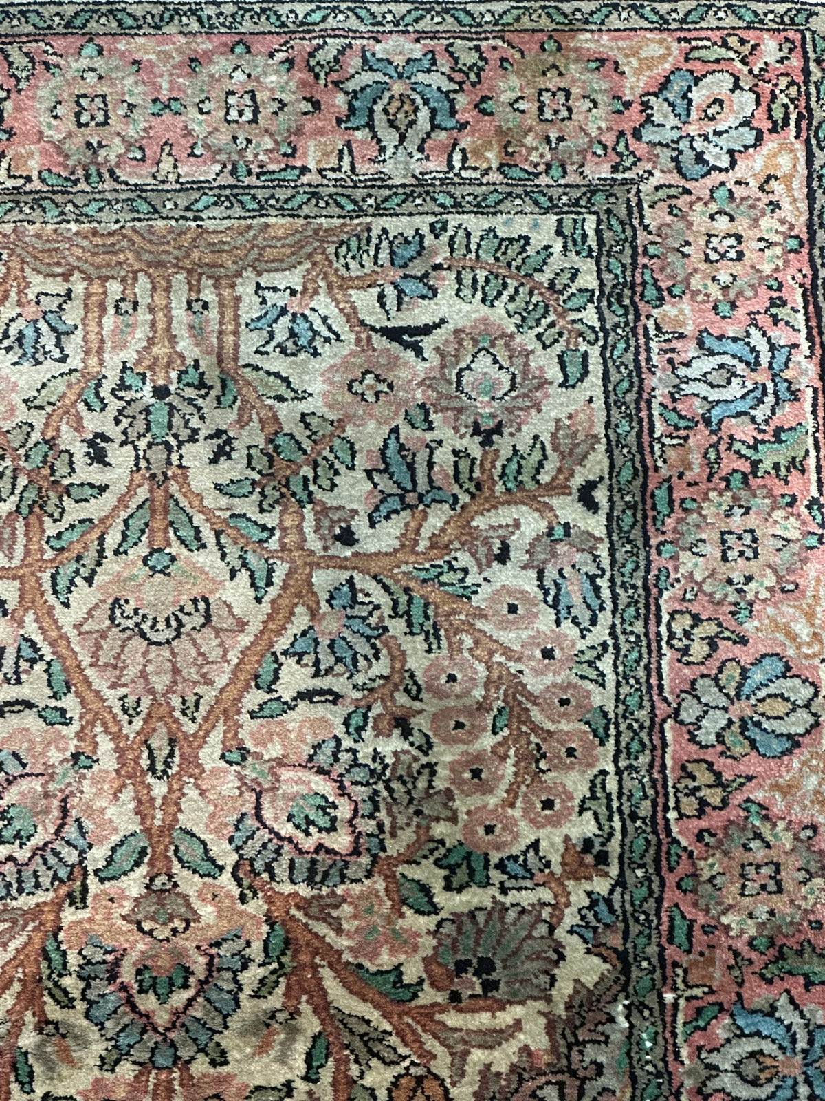 Orientteppich handgeknüpft Kaschmir Seide 95x65 cm