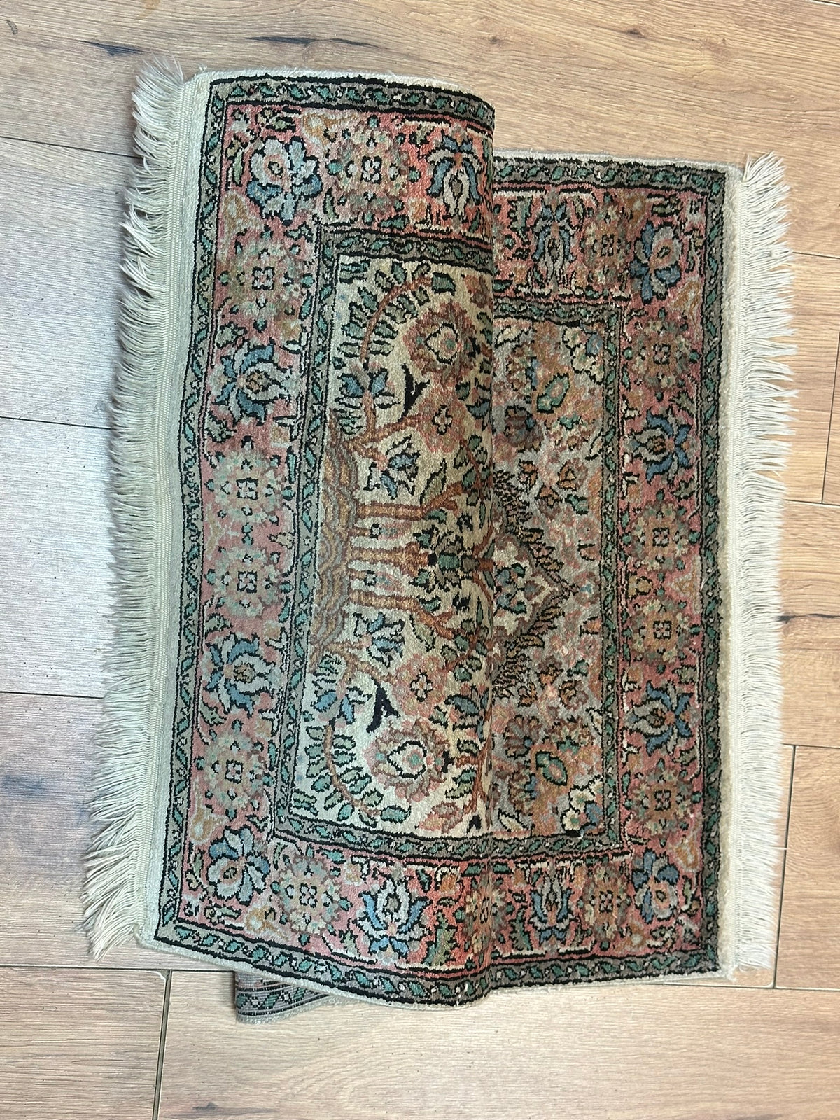 Orientteppich handgeknüpft Kaschmir Seide 95x65 cm