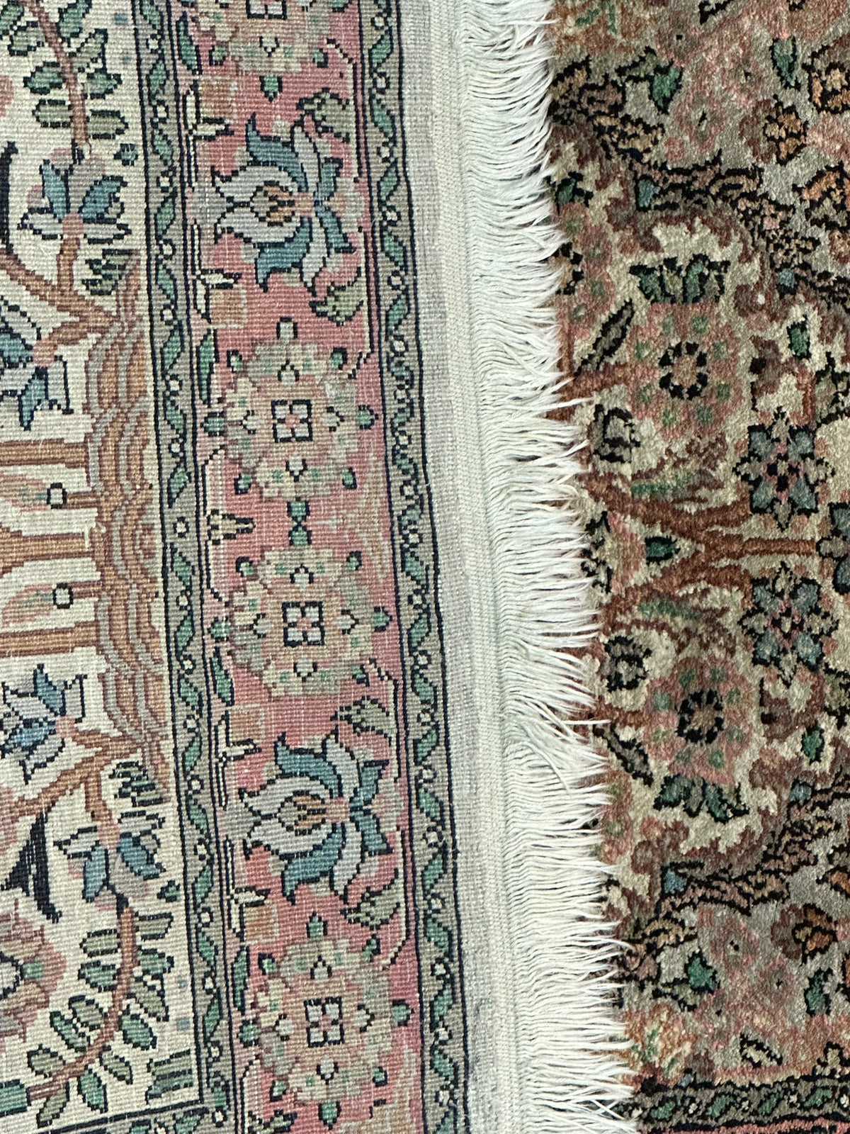 Orientteppich handgeknüpft Kaschmir Seide 95x65 cm