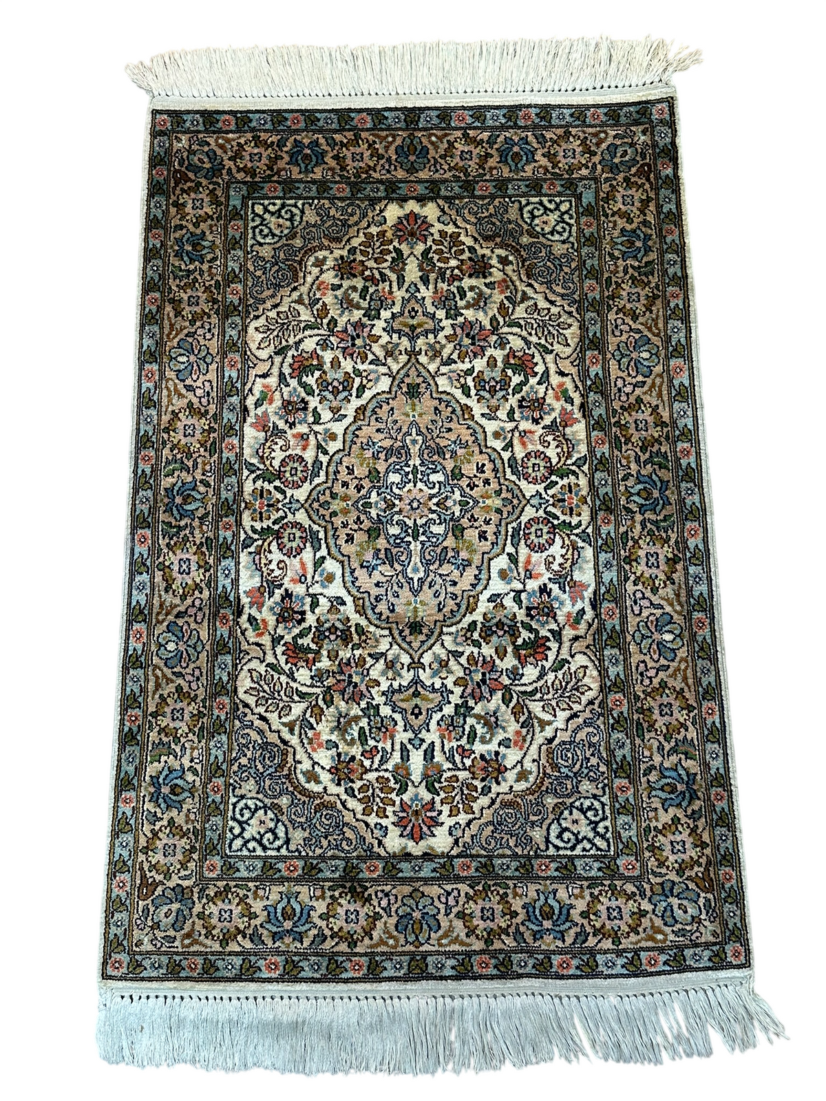 Orientteppich handgeknüpft Kaschmir Seide 97x60 cm