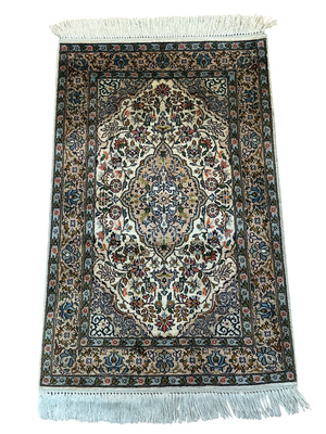 Orientteppich handgeknüpft Kaschmir Seide 97x60 cm