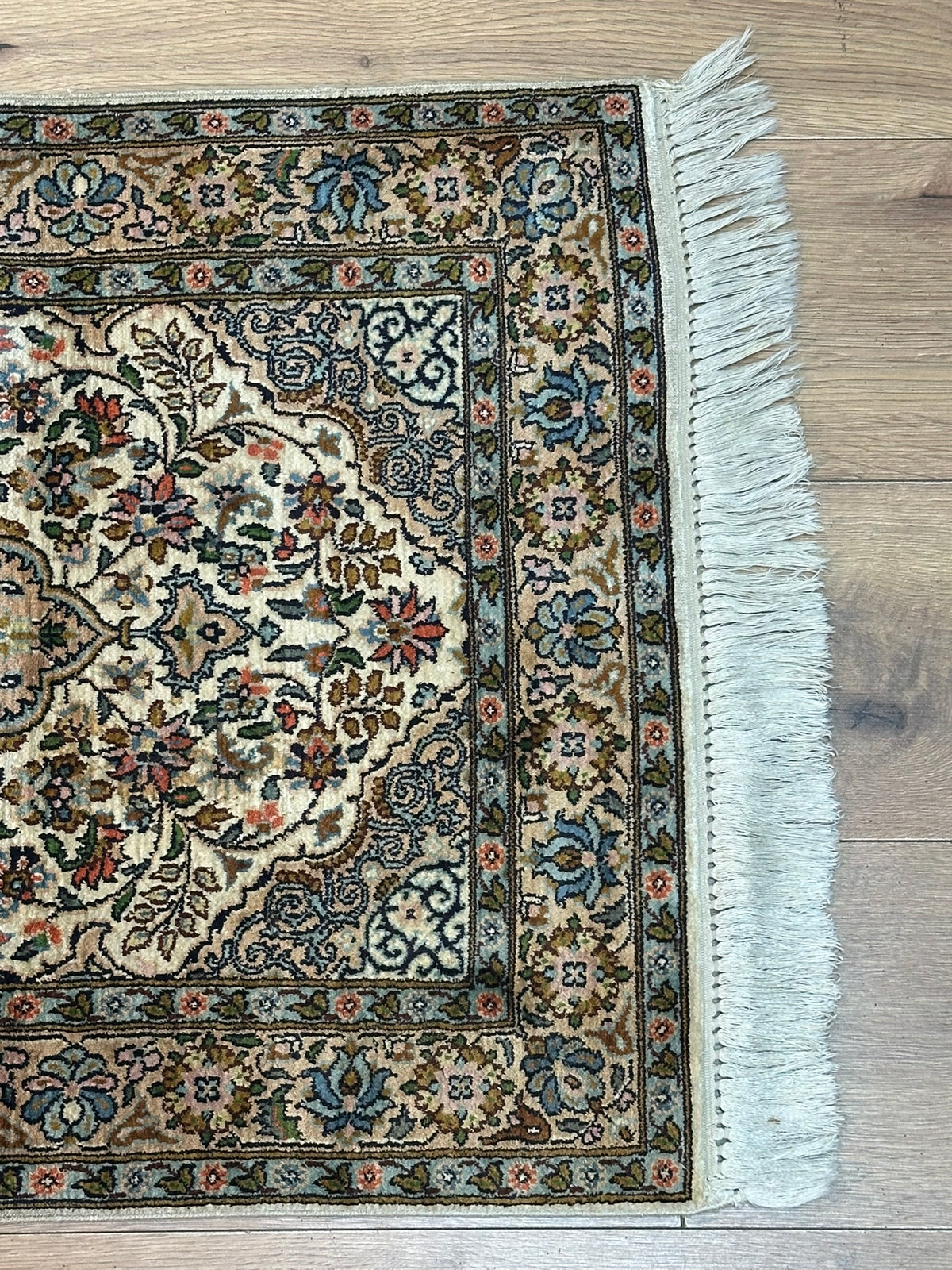 Orientteppich handgeknüpft Kaschmir Seide 97x60 cm