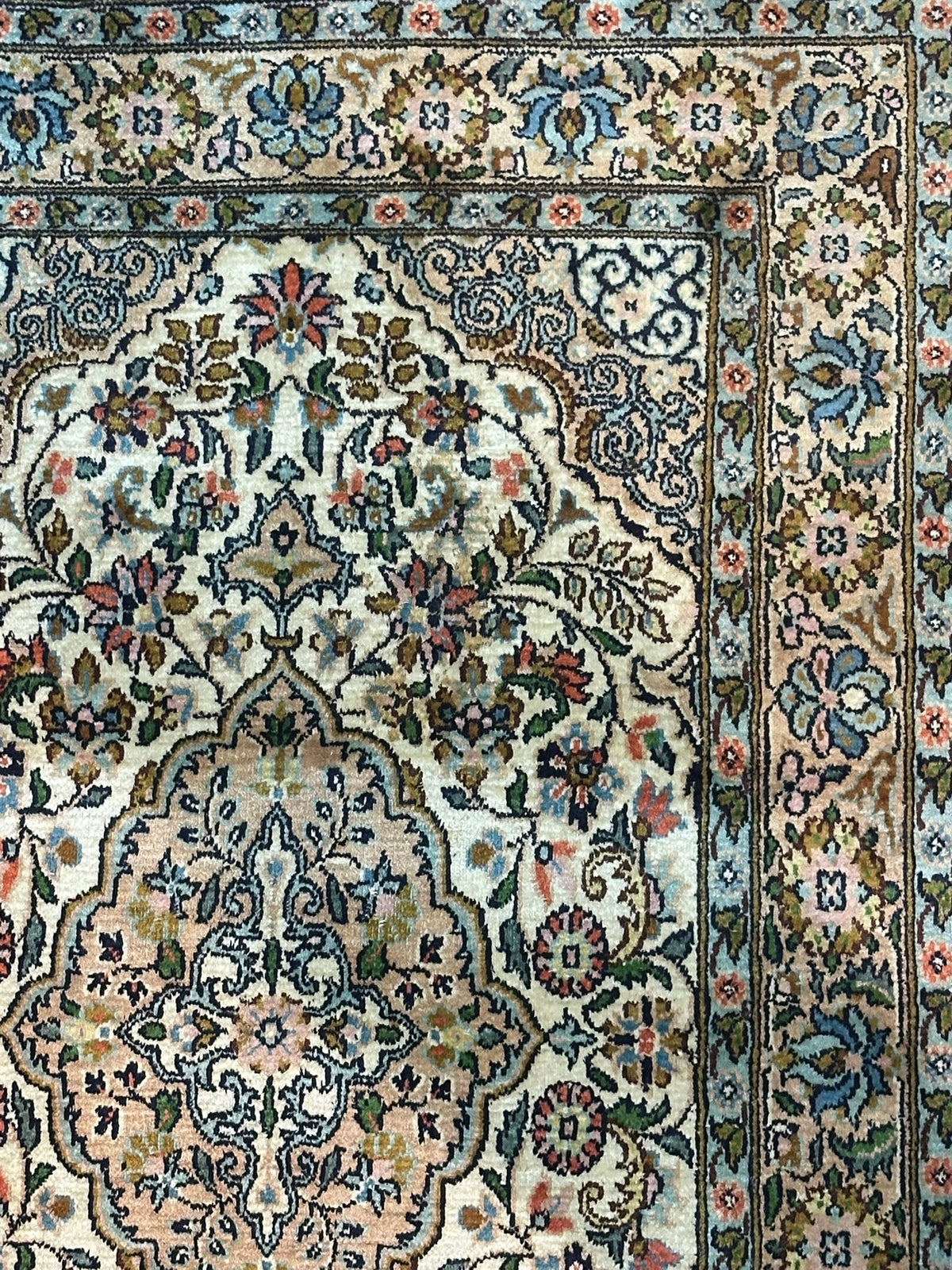 Orientteppich handgeknüpft Kaschmir Seide 97x60 cm