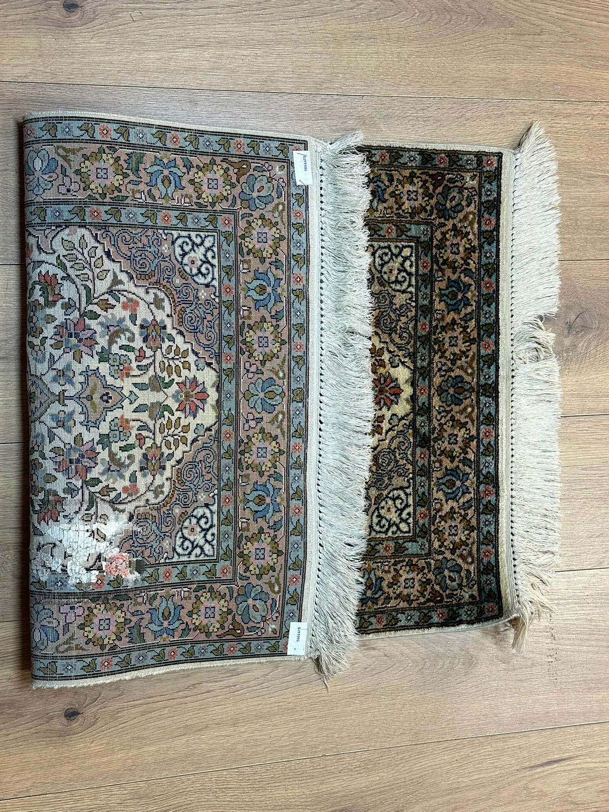 Orientteppich handgeknüpft Kaschmir Seide 97x60 cm