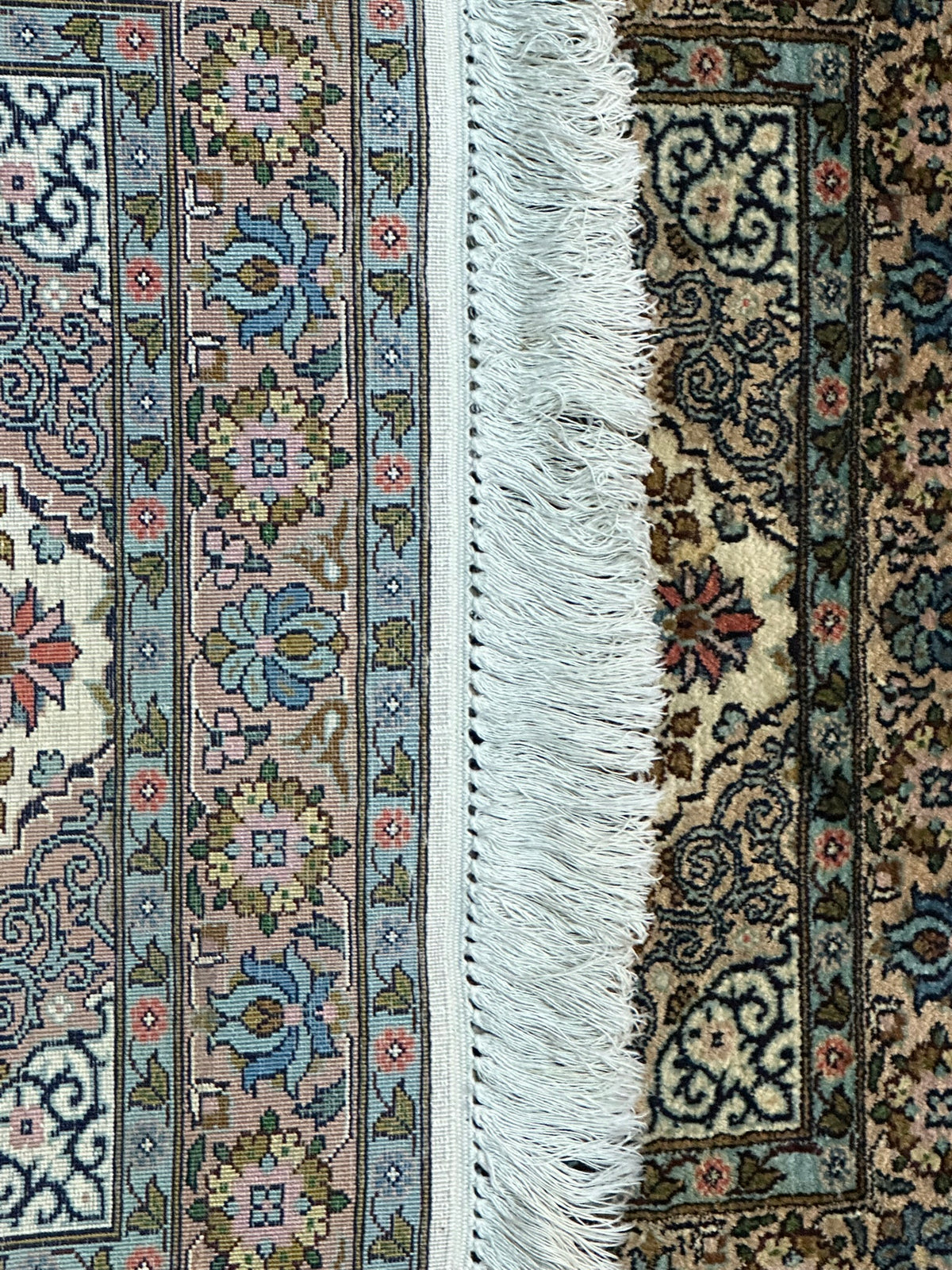 Orientteppich handgeknüpft Kaschmir Seide 97x60 cm