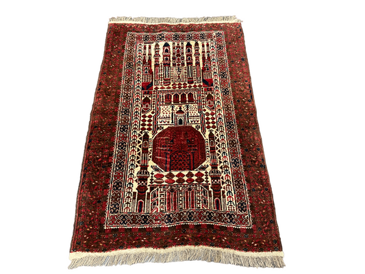 Antiker Handgeknüpfter Perser Orientteppich Belutsch Gebetsteppich  155x100 cm