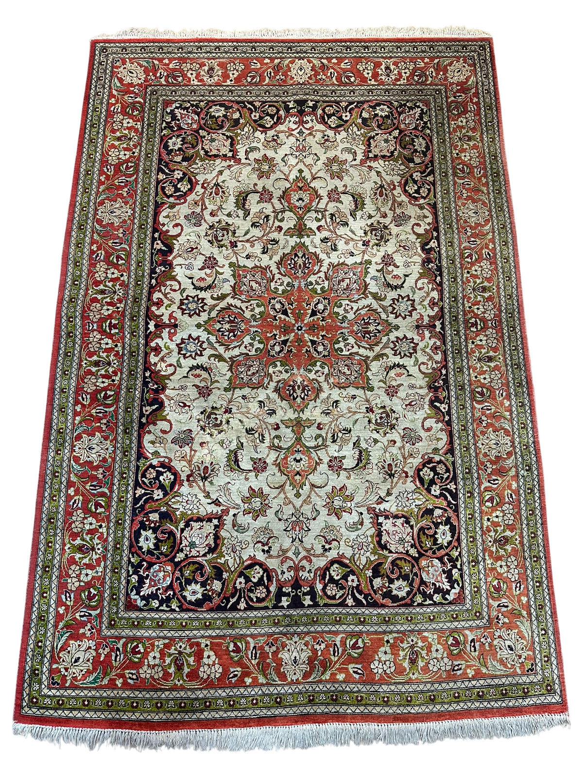 Orientteppich handgeknüpft Ghom Seide 157x105 cm