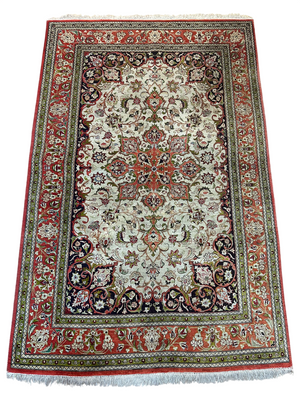 Orientteppich handgeknüpft Ghom Seide 157x105 cm