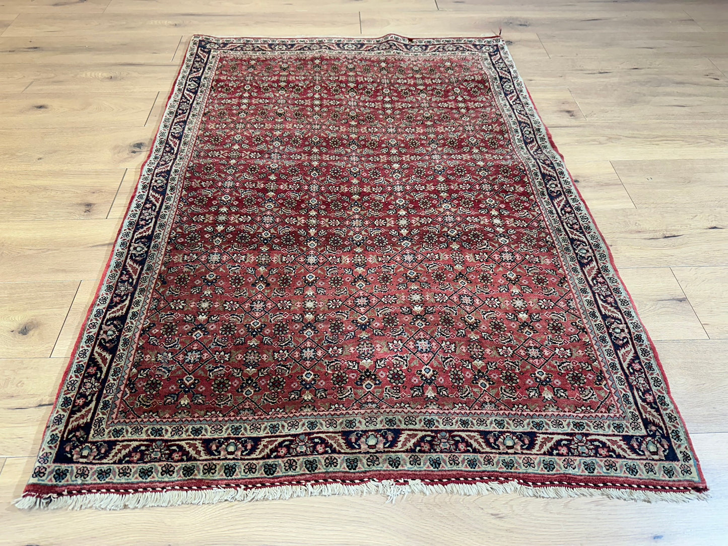 Orientteppich handgeknüpft Bidjar 160x113 cm Korkwolle