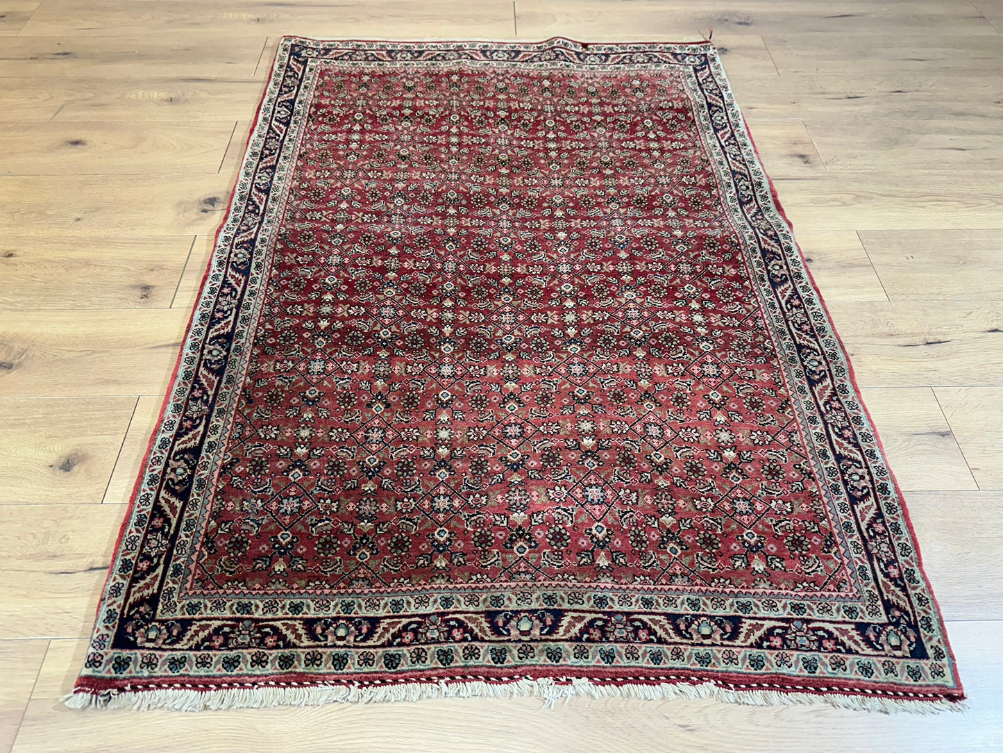 Orientteppich handgeknüpft Bidjar 160x113 cm Korkwolle
