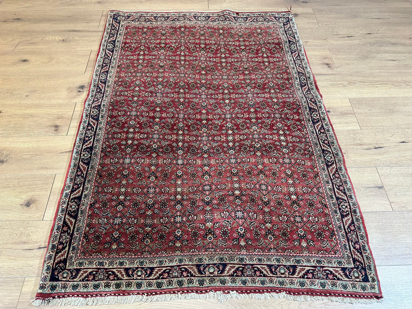 Orientteppich handgeknüpft Bidjar 160x113 cm Korkwolle