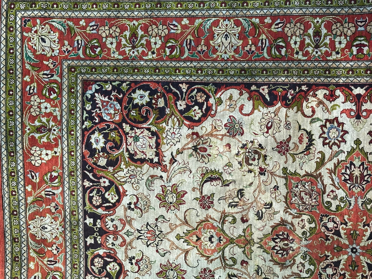 Orientteppich handgeknüpft Ghom Seide 157x105 cm