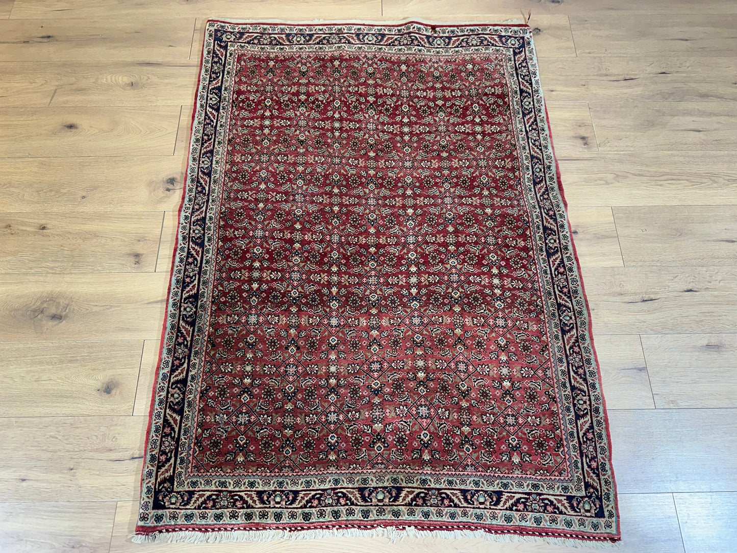 Orientteppich handgeknüpft Bidjar 160x113 cm Korkwolle