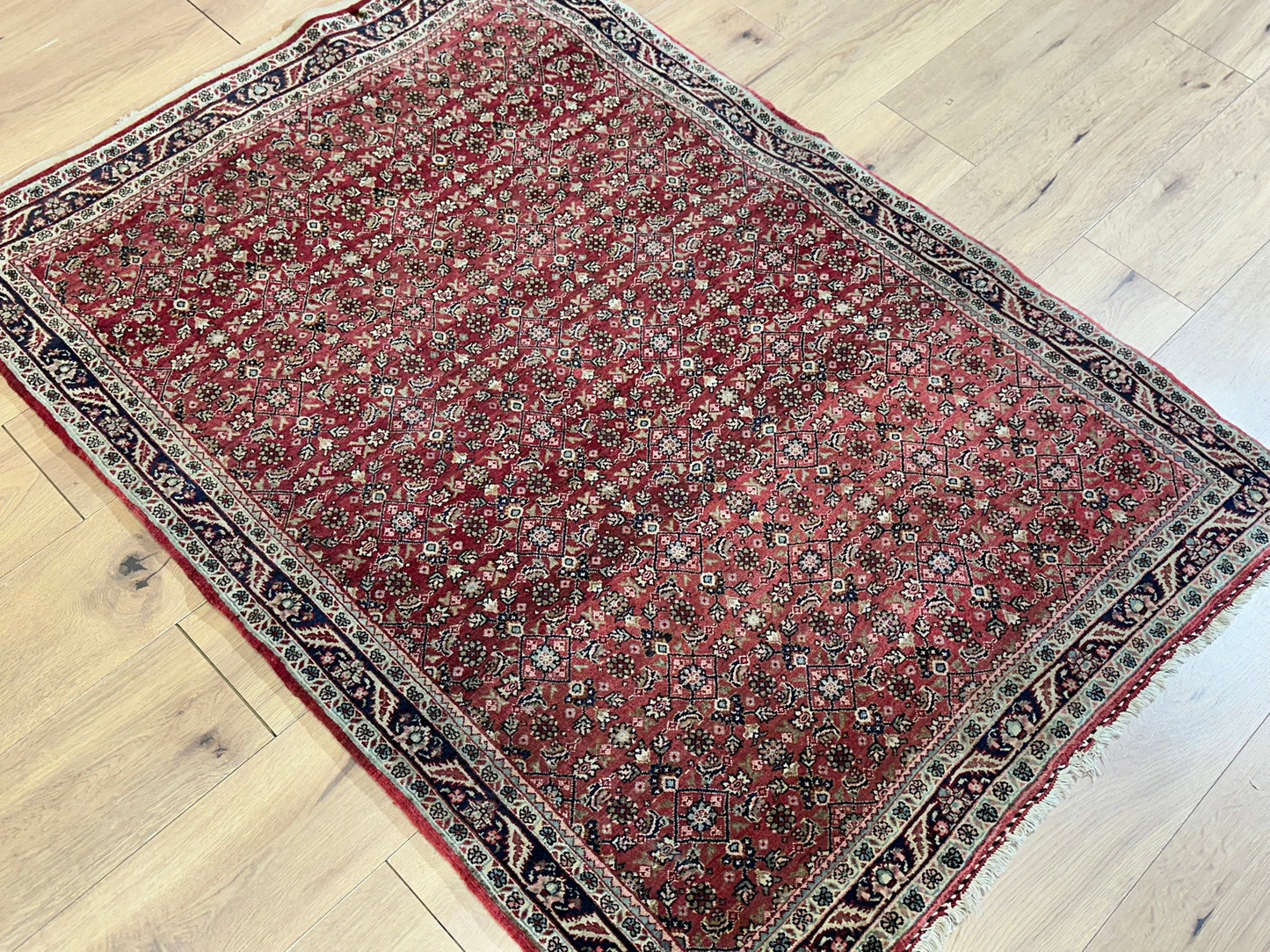 Orientteppich handgeknüpft Bidjar 160x113 cm Korkwolle