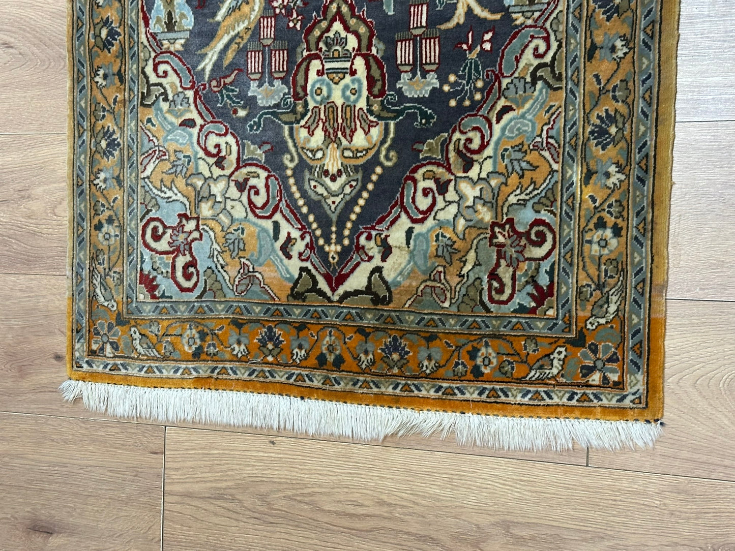 Orientteppich handgeknüpft Ghom Lebensbaum mit Seide 130x85 cm
