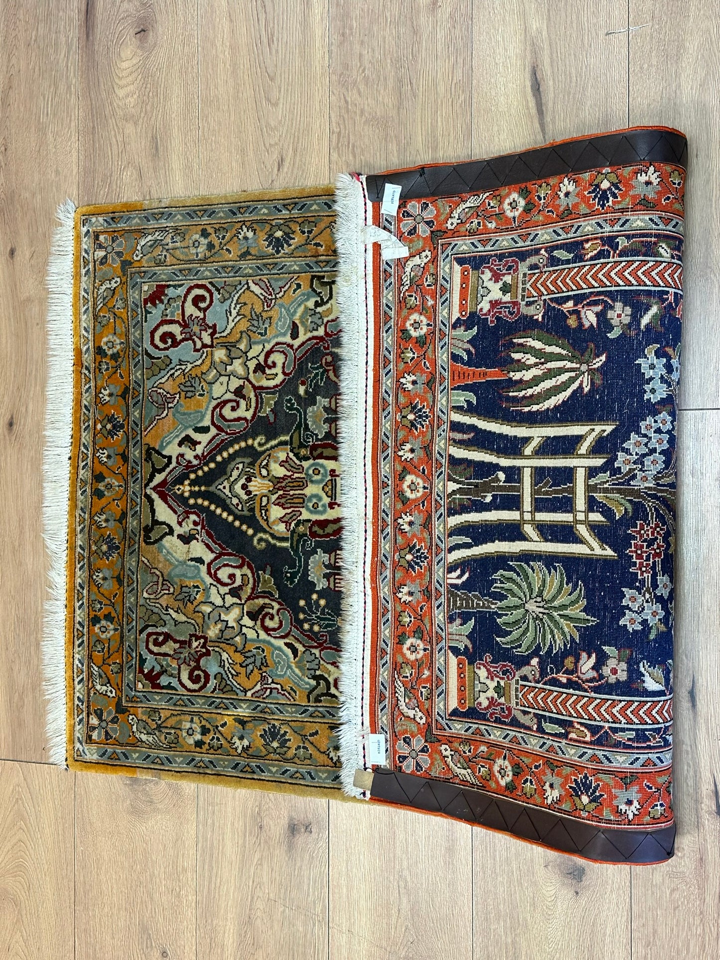 Orientteppich handgeknüpft Ghom Lebensbaum mit Seide 130x85 cm