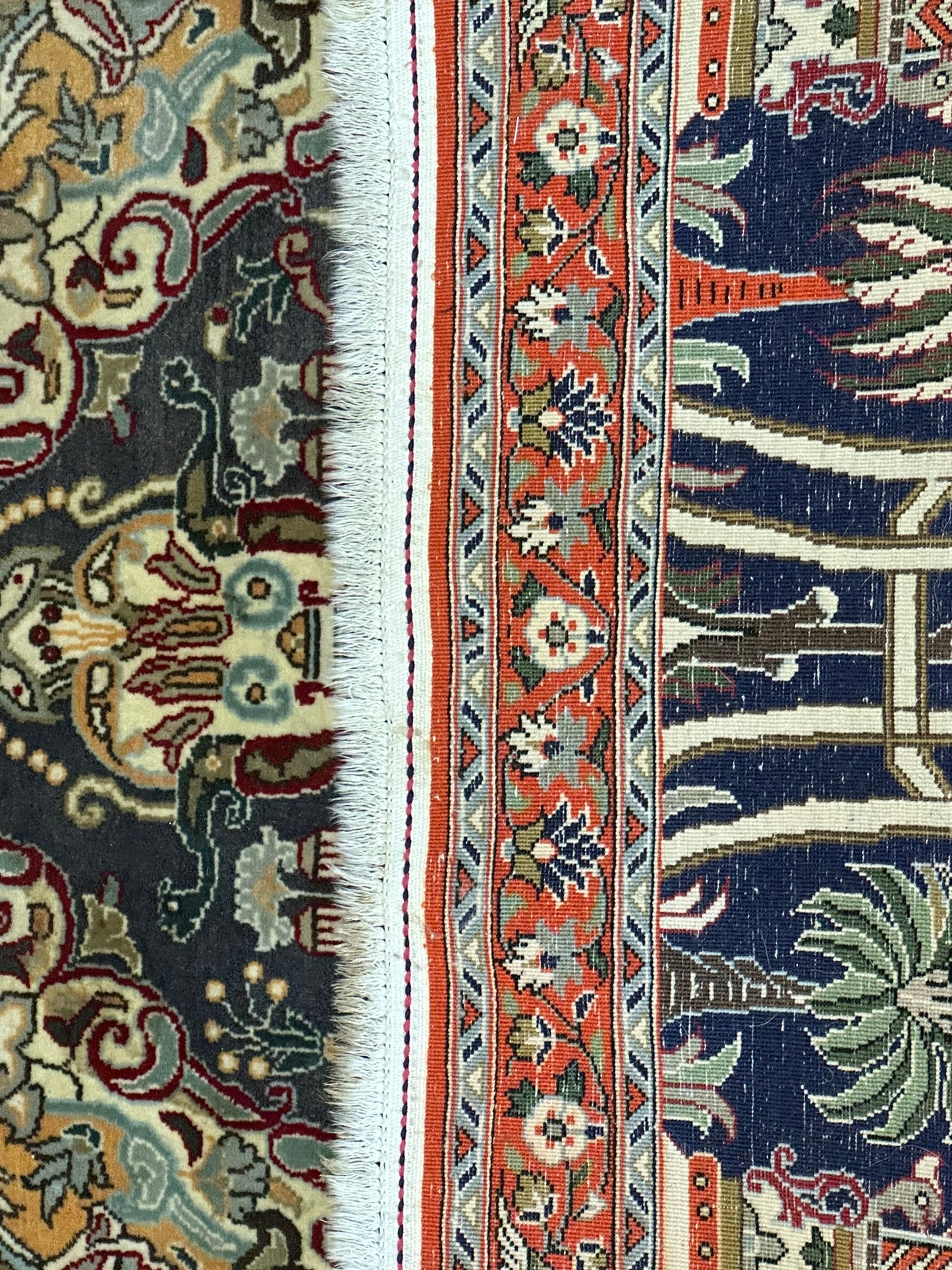 Orientteppich handgeknüpft Ghom Lebensbaum mit Seide 130x85 cm