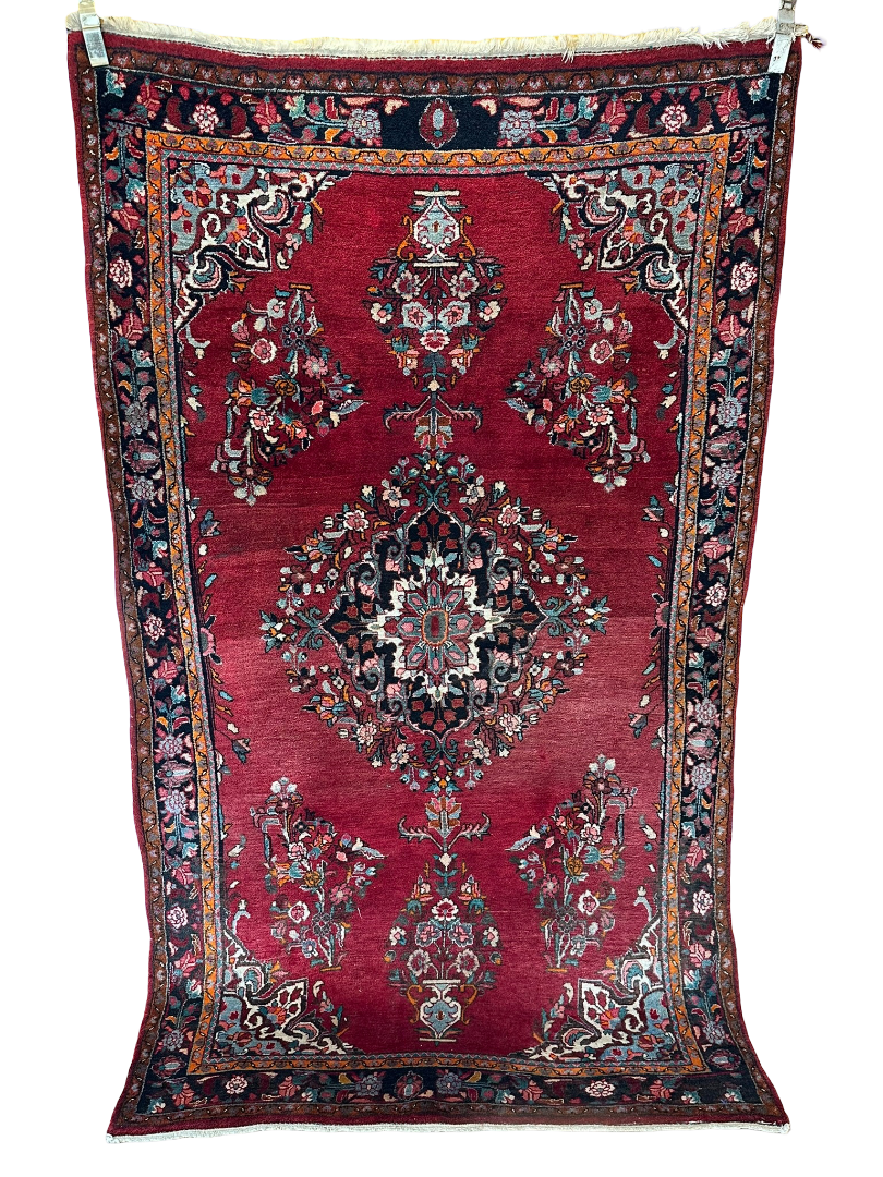 Orientteppich handgeknüpft Sarough Hamadan 224x130 cm