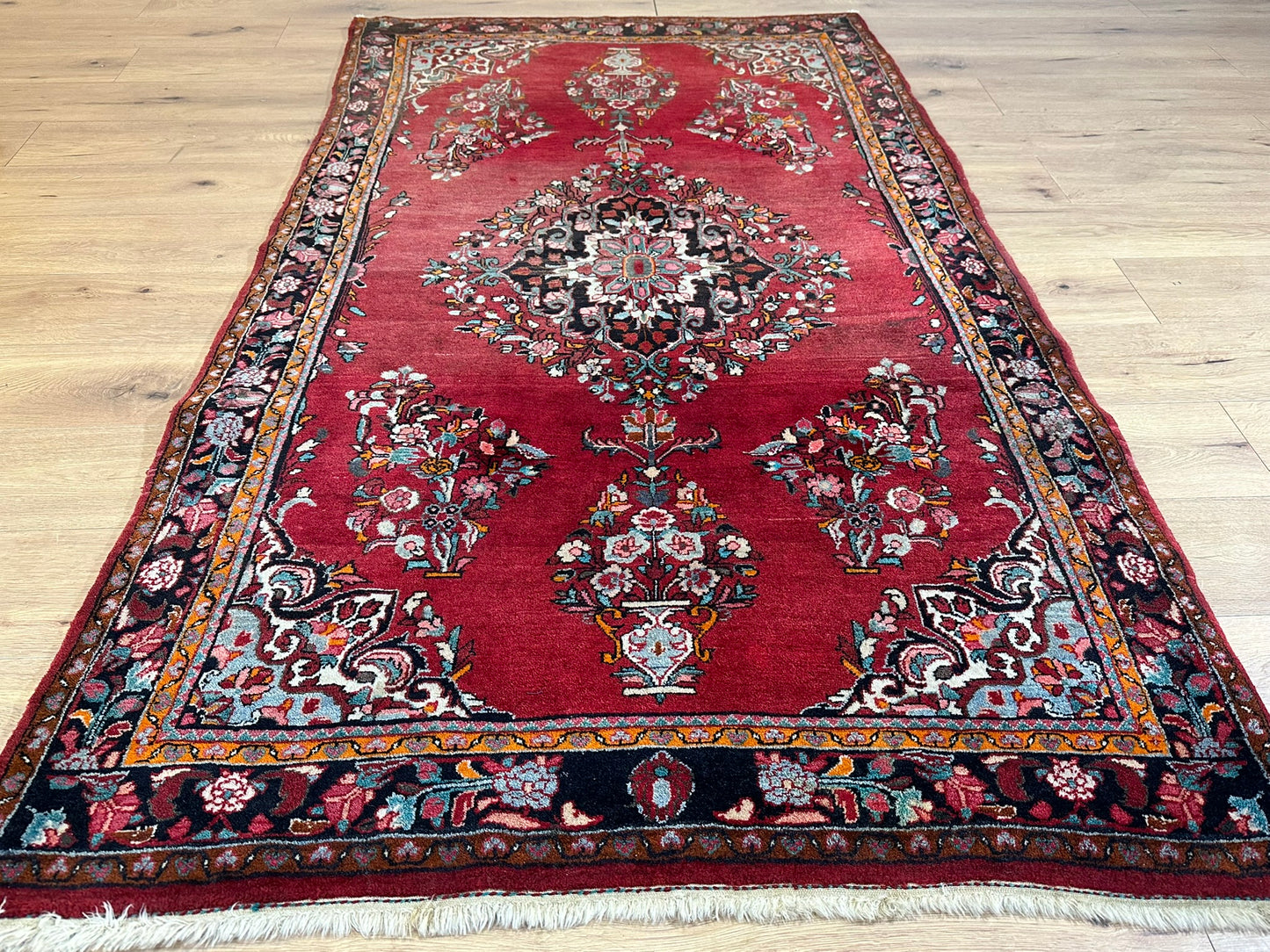 Orientteppich handgeknüpft Sarough Hamadan 224x130 cm